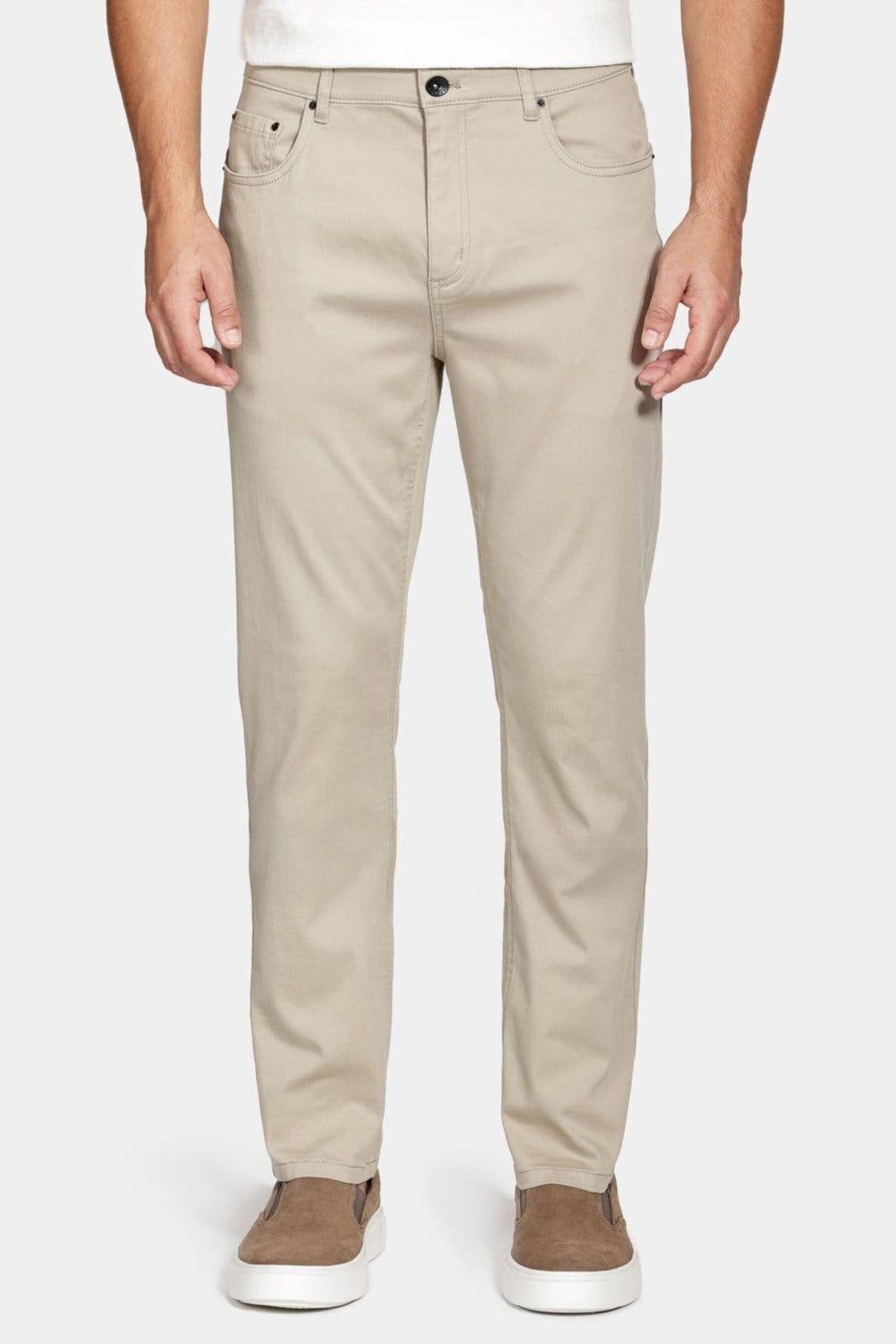 Vista 2 Calça Aramis 5 Pockets Slim Color Comfort Caqui Aramis bege caqui