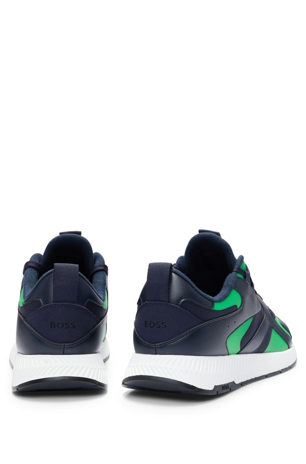 Tênis De Materiais Mistos Com Detalhes Termo Colados Azul - 2