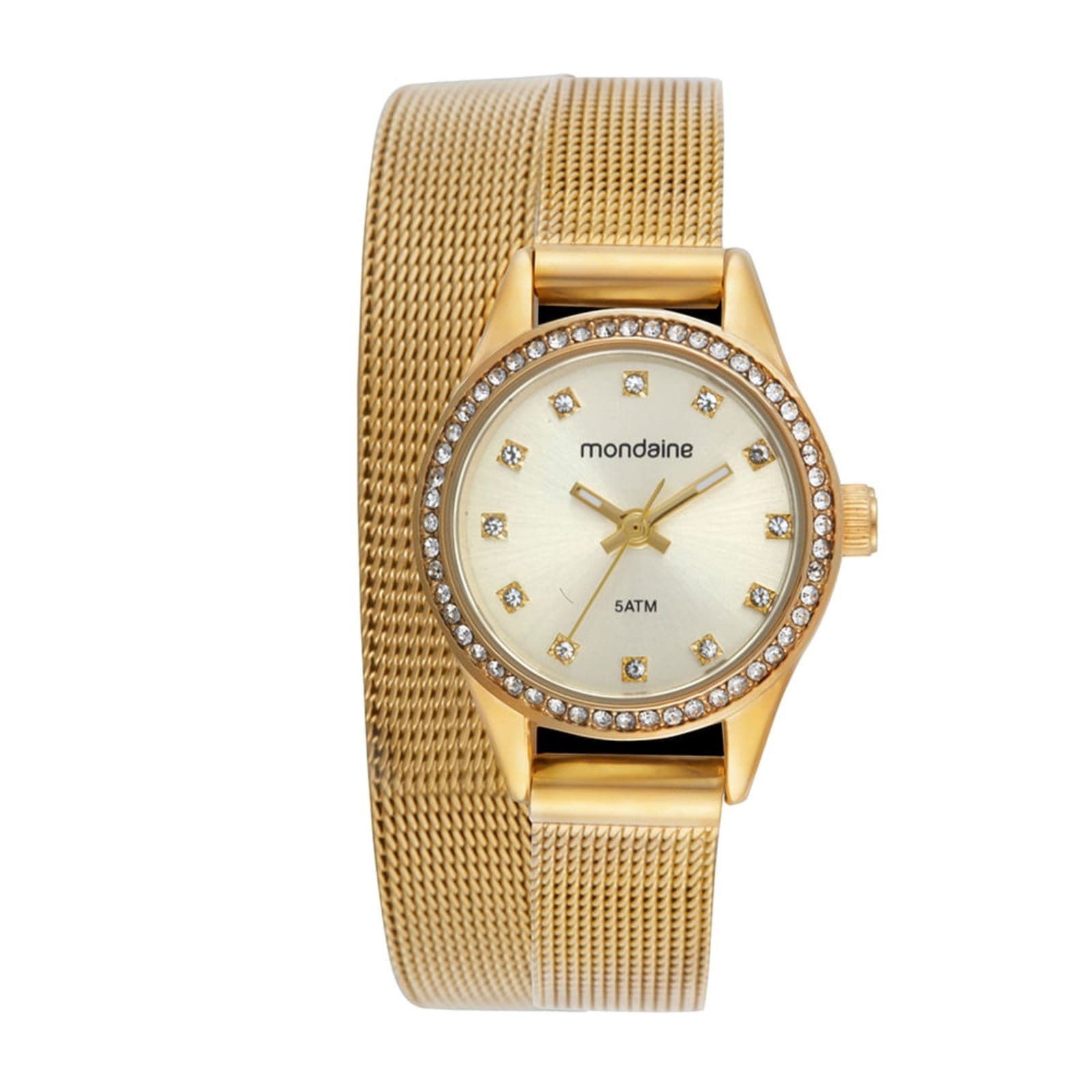 Relógio Feminino Cristais Pulseira Dupla Volta