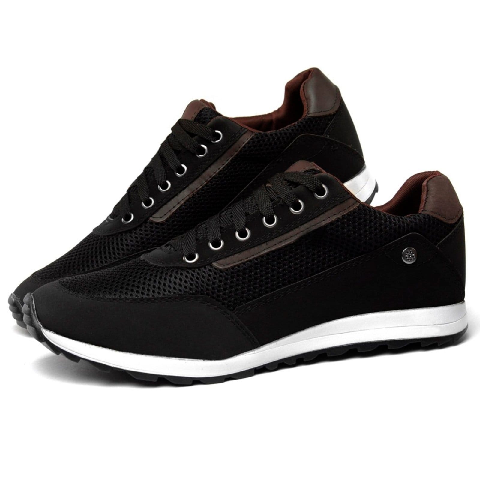 Vista 2 Sapato Sapatenis Jogger Jogging Masculino Amarrar Casual Miletto preto