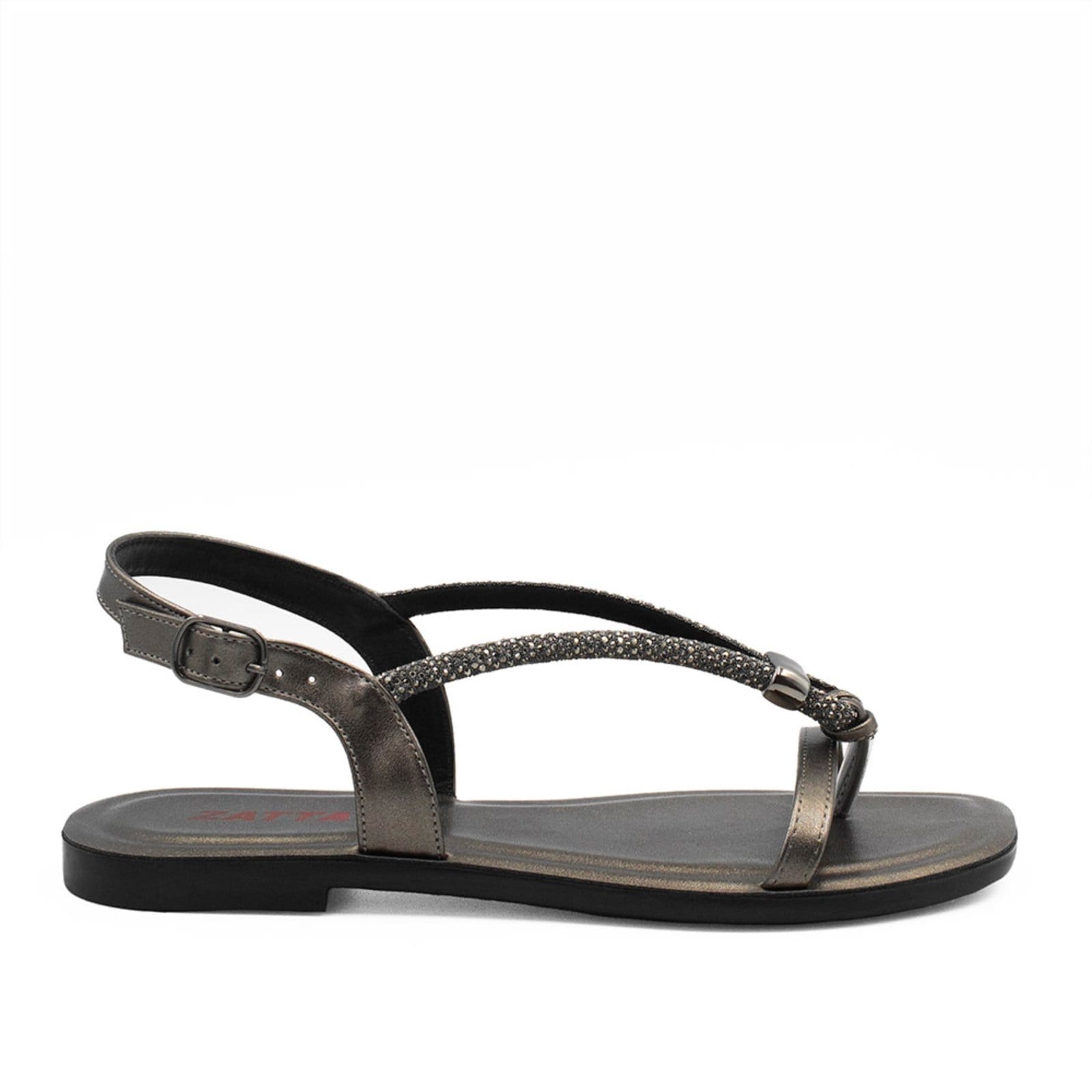 Rasteira Zatta Strass Ajustável Poliana Prata Velho