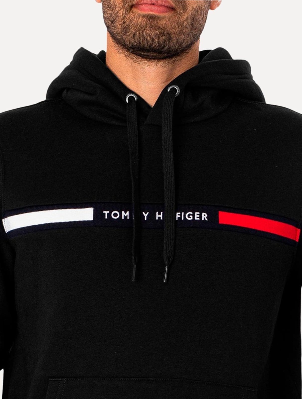 Vista 2 Moletom Tommy Hilfiger Masculino Chest Insert Hoodie Preta Tommy Hilfiger preto
