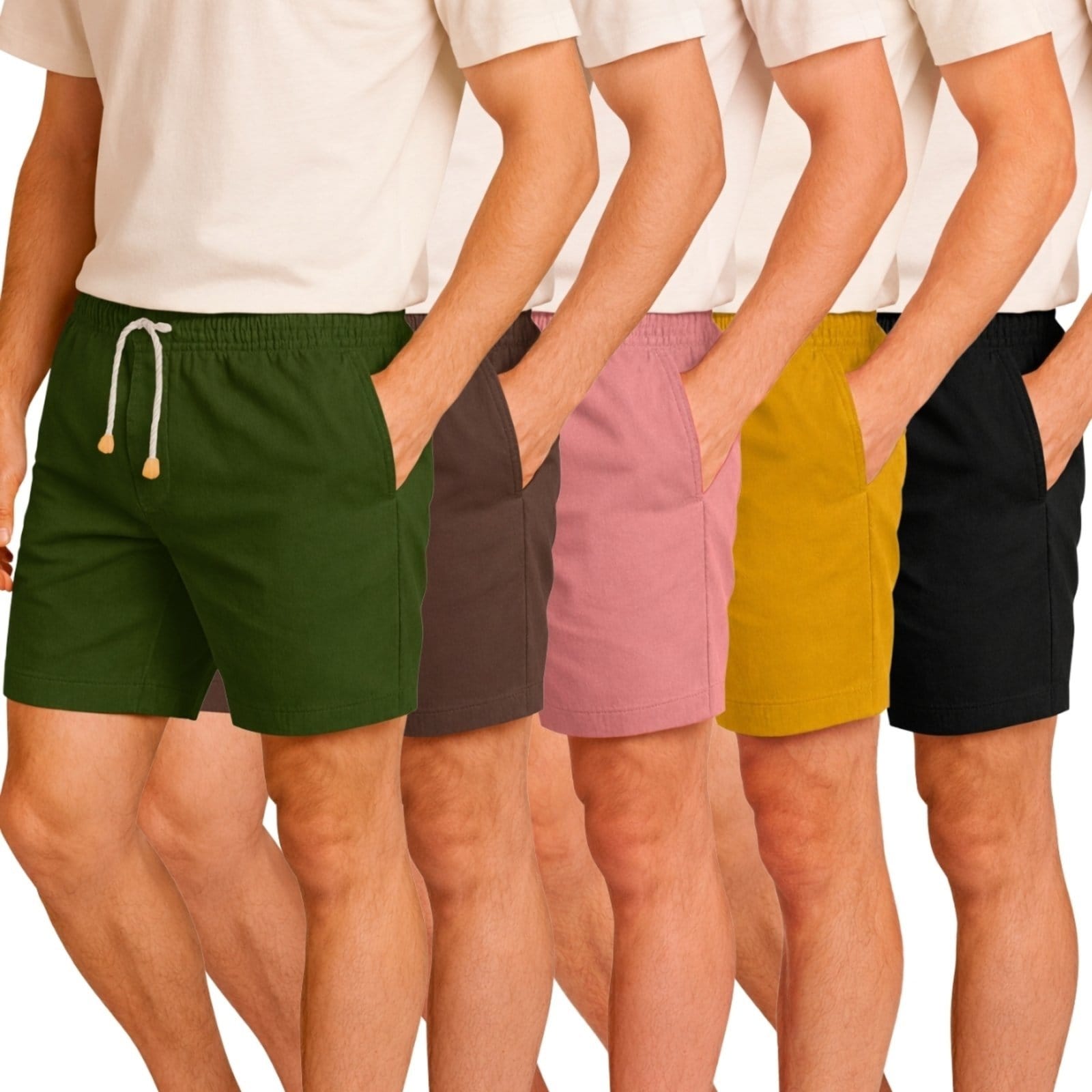 Kit 5 Shorts Linho Premium Bermuda Masculina Moda Praia Luxo