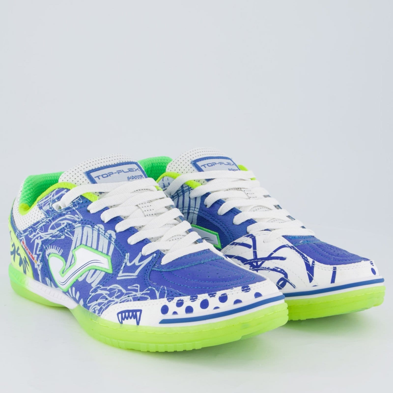 Vista 2 Chuteira Joma Top Flex Pito e Verde Joma azul