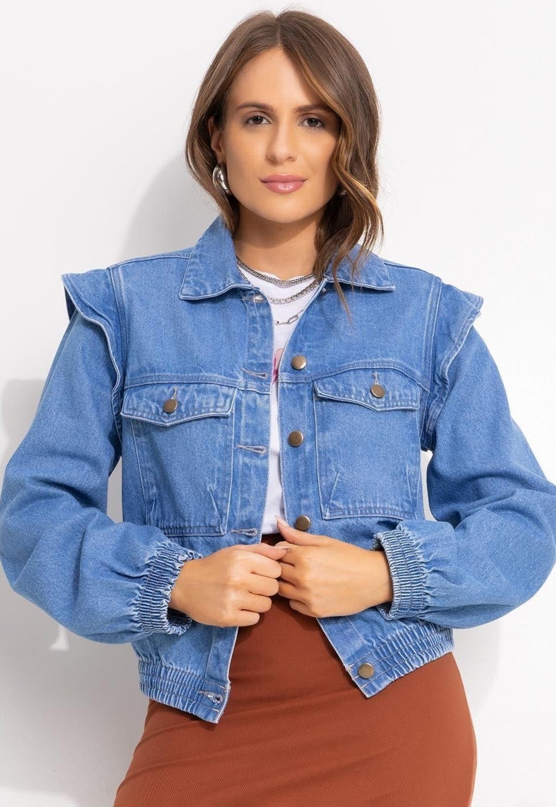 Jaqueta Em Jeans Médio