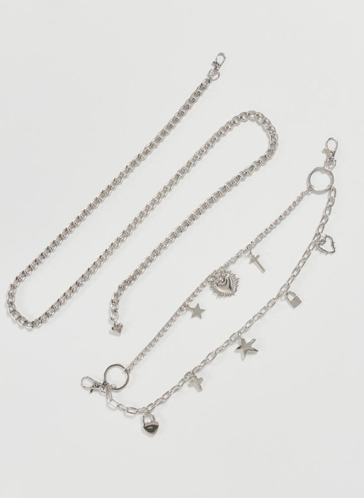 Cinto De Corrente Prateada Com Pingentes - 2