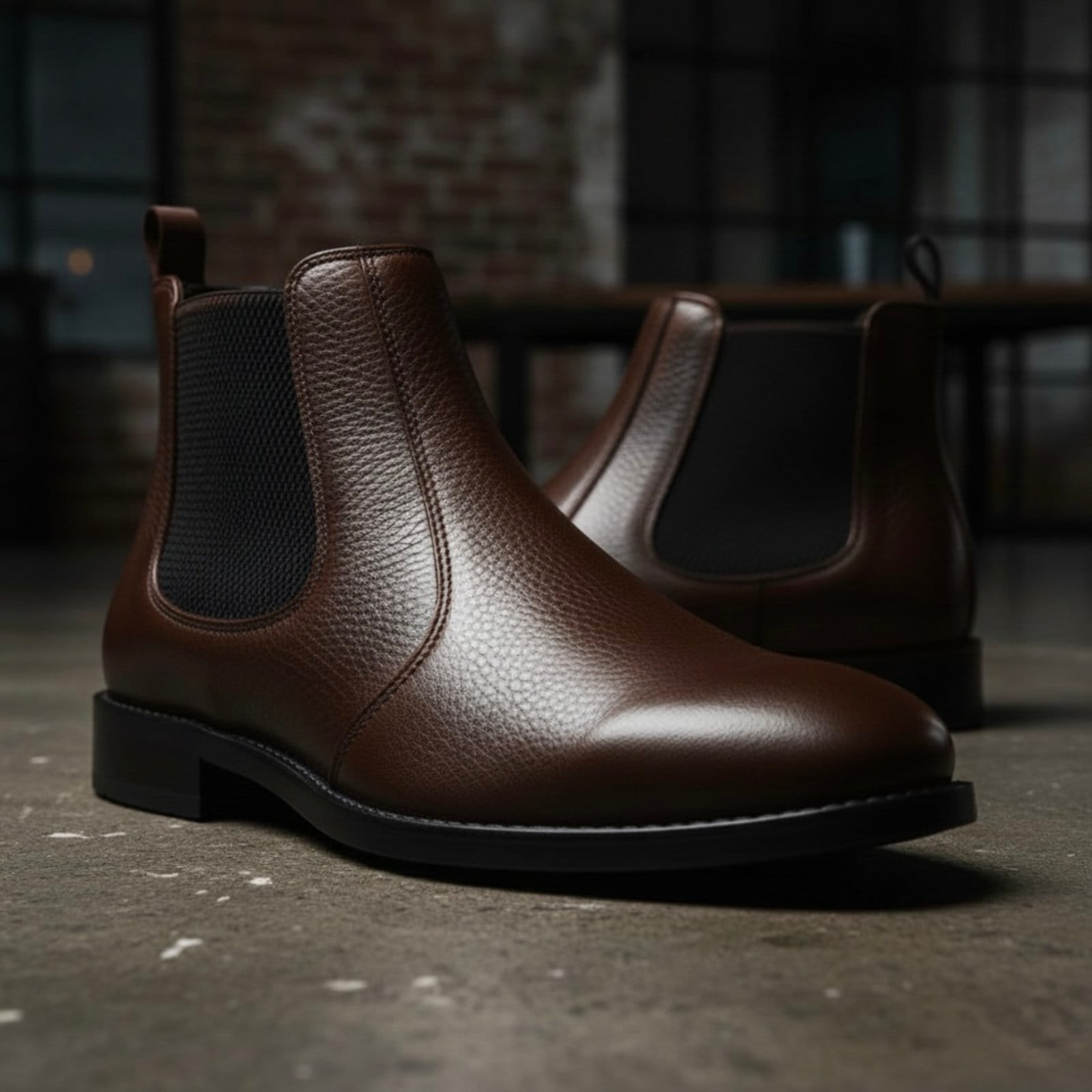 Vista 2 Bota Masculina Chelsea London Vittal em Couro Legítimo Confortável Anatômica USE VITTAL café
