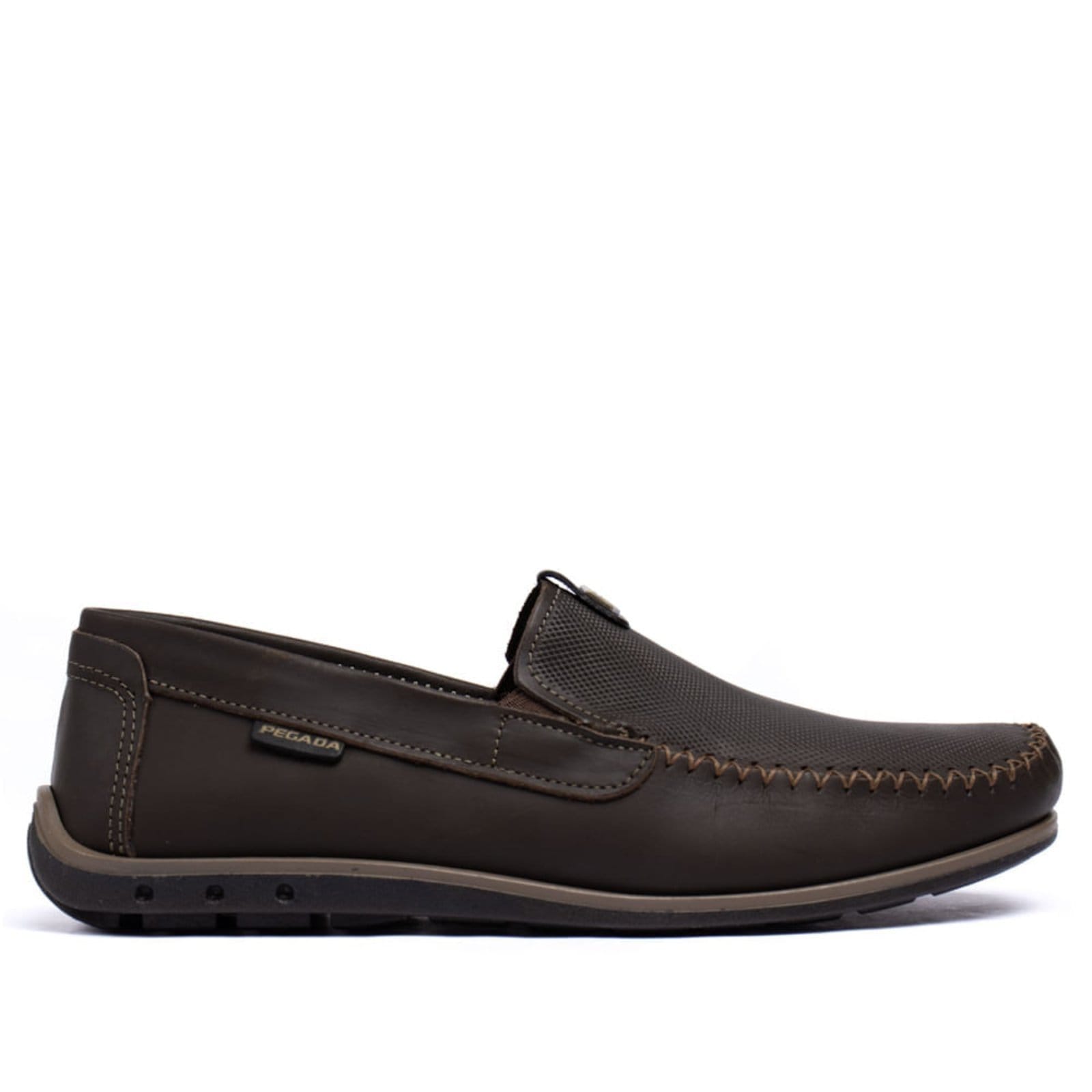 Mocassim Masculino Pegada Grans em Couro Escuro