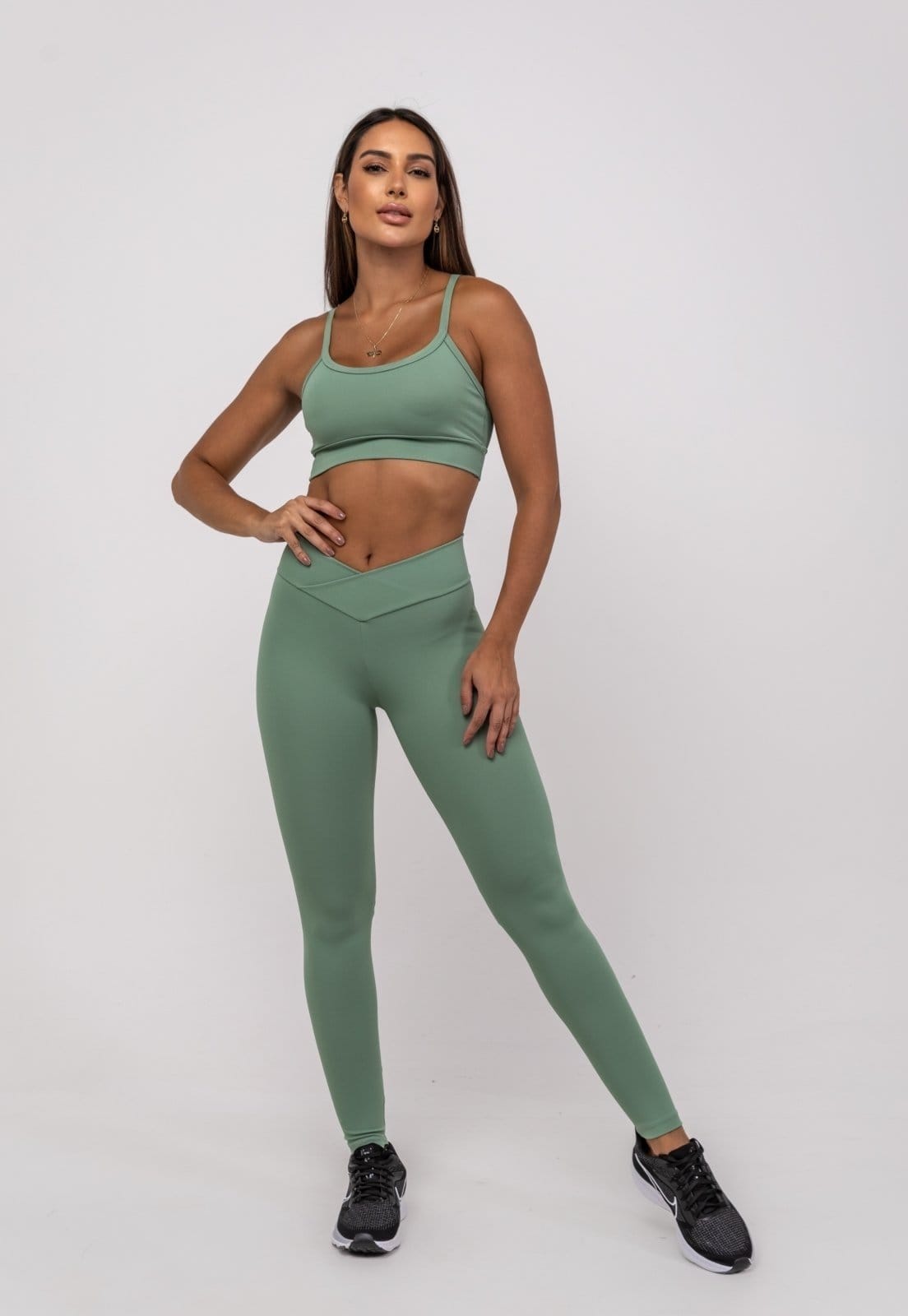 Calça Legging Suplex Poliamida Cós Assimétrico Salvatore