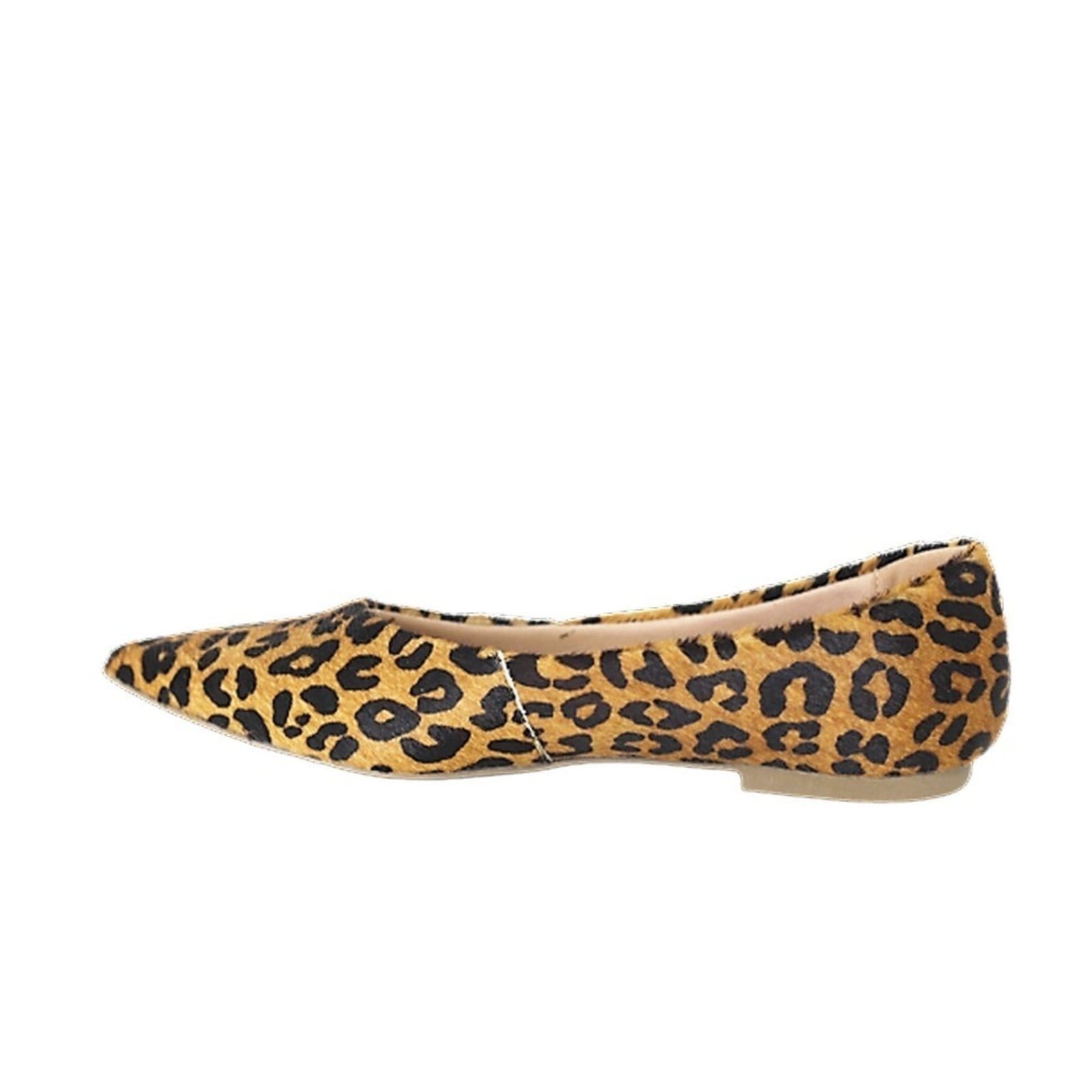 Vista 2 Sapatilha Feminina Bico Fino em Couro Salto Baixo Animal Print Spinelli estampado