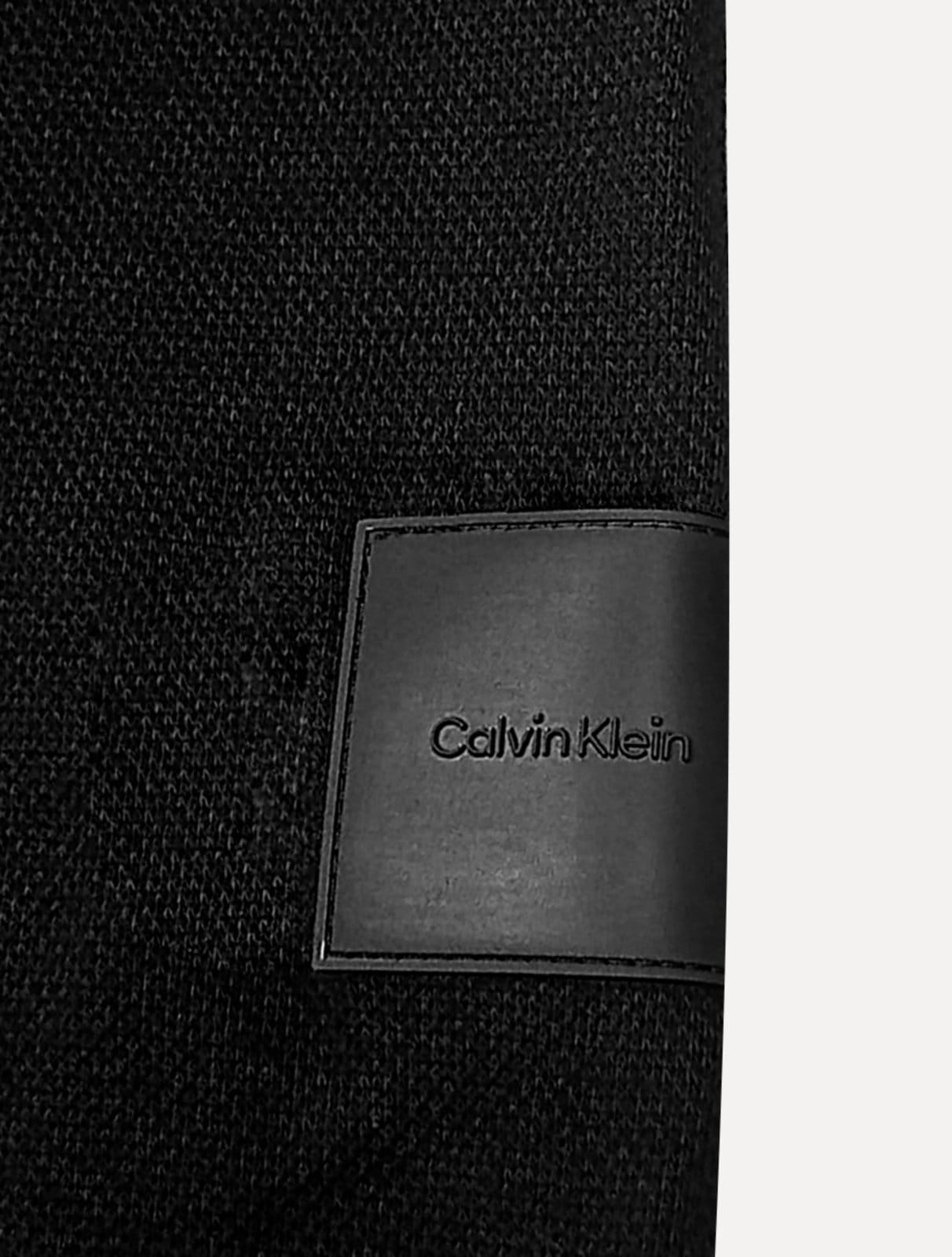 Vista 2 Moletom Calvin Klein Masculino Crewneck Piquet Tag Jogger Calvin Klein preto