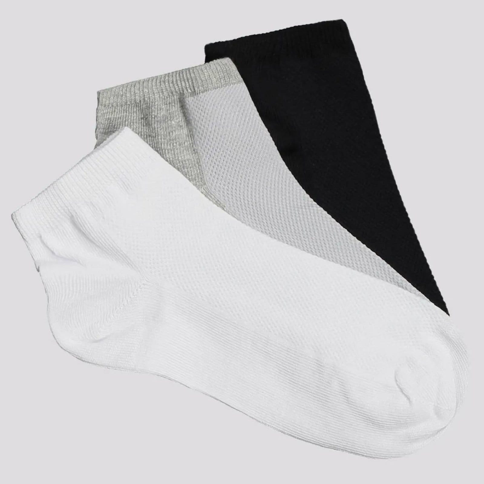 Kit Meia Selene Cano Curto Feminino 9 Pares Branca Cinza e Preta - 2