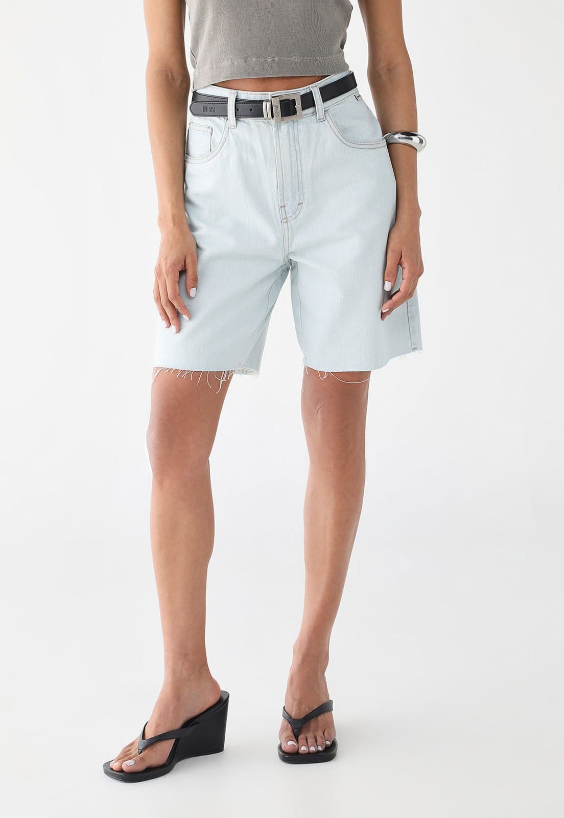 Bermuda Feminina John John Jeans Lavagem Clara