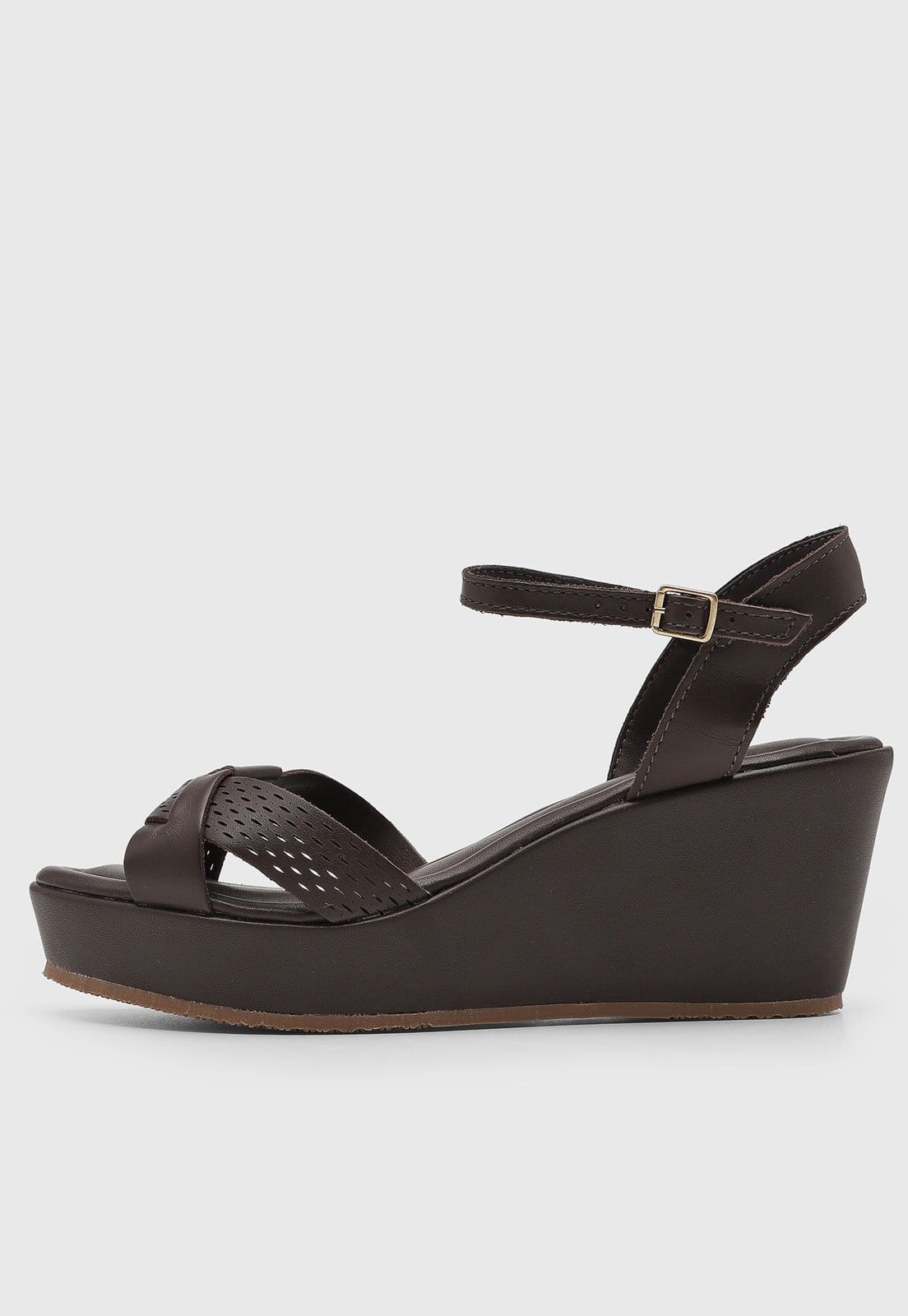 Sandália Feminina Bottero Anabela Tiras Vazadas