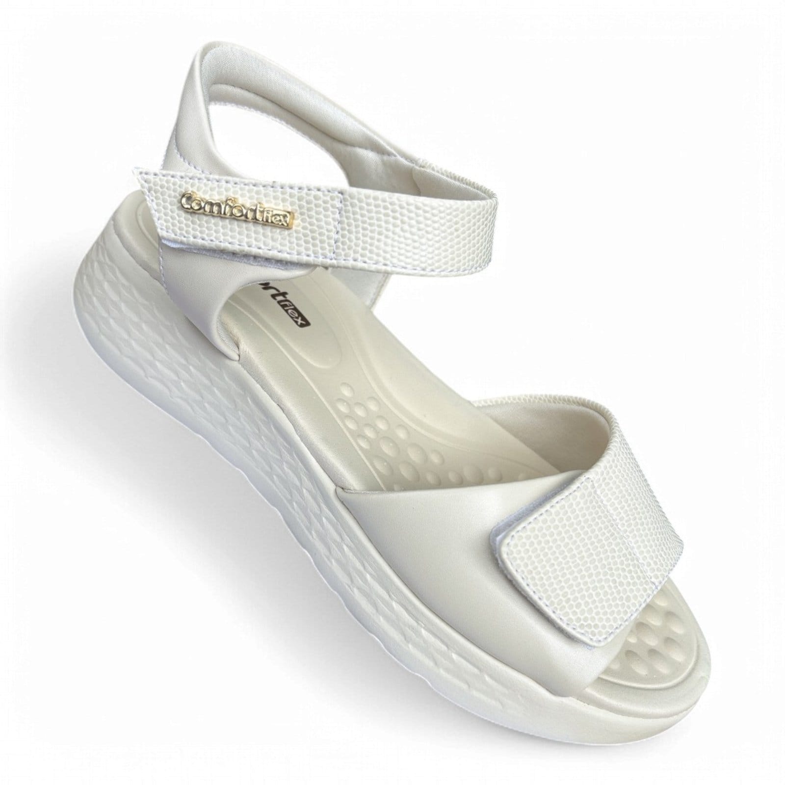 Vista 2 Sandália Feminina Calce Fácil Off White Comfortflex 2547305-1 Comfortflex off-white white
