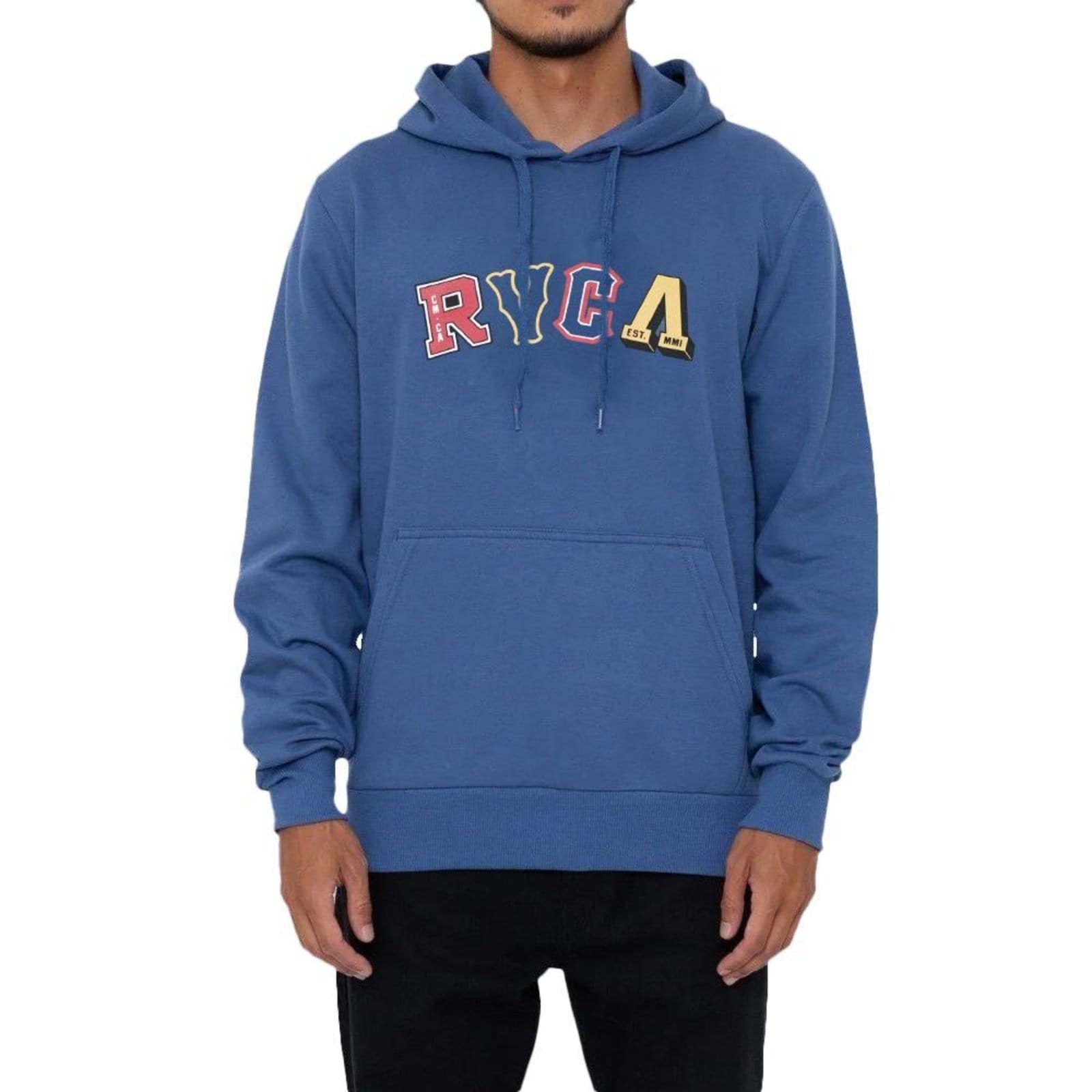 Moletom RVCA Canguru Letterman WT23 Masculino Escuro