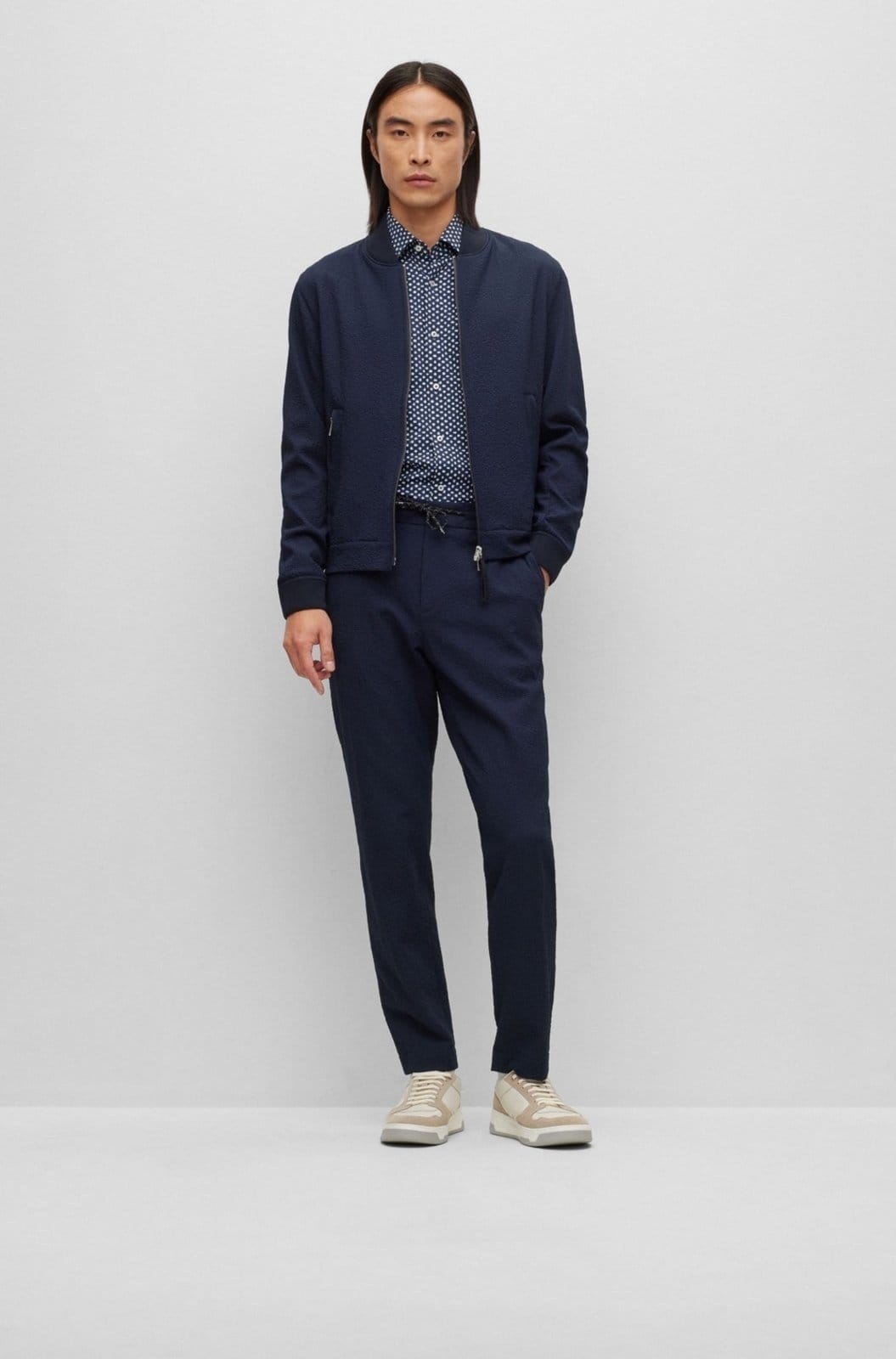 Camisa Slim Fit Estampada Em Jérsei De Desempenho Stretch - 2