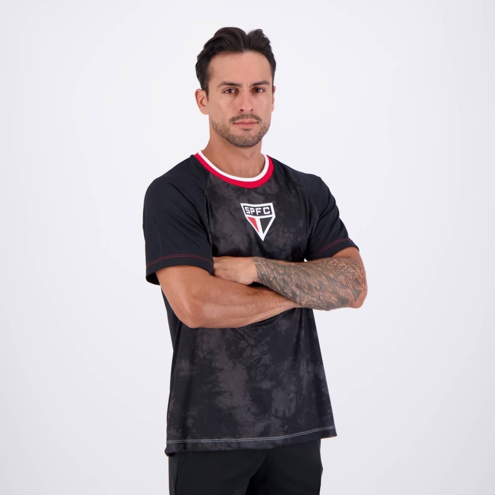 Vista 2 Camisa São Paulo Tranca Preta braziline preto