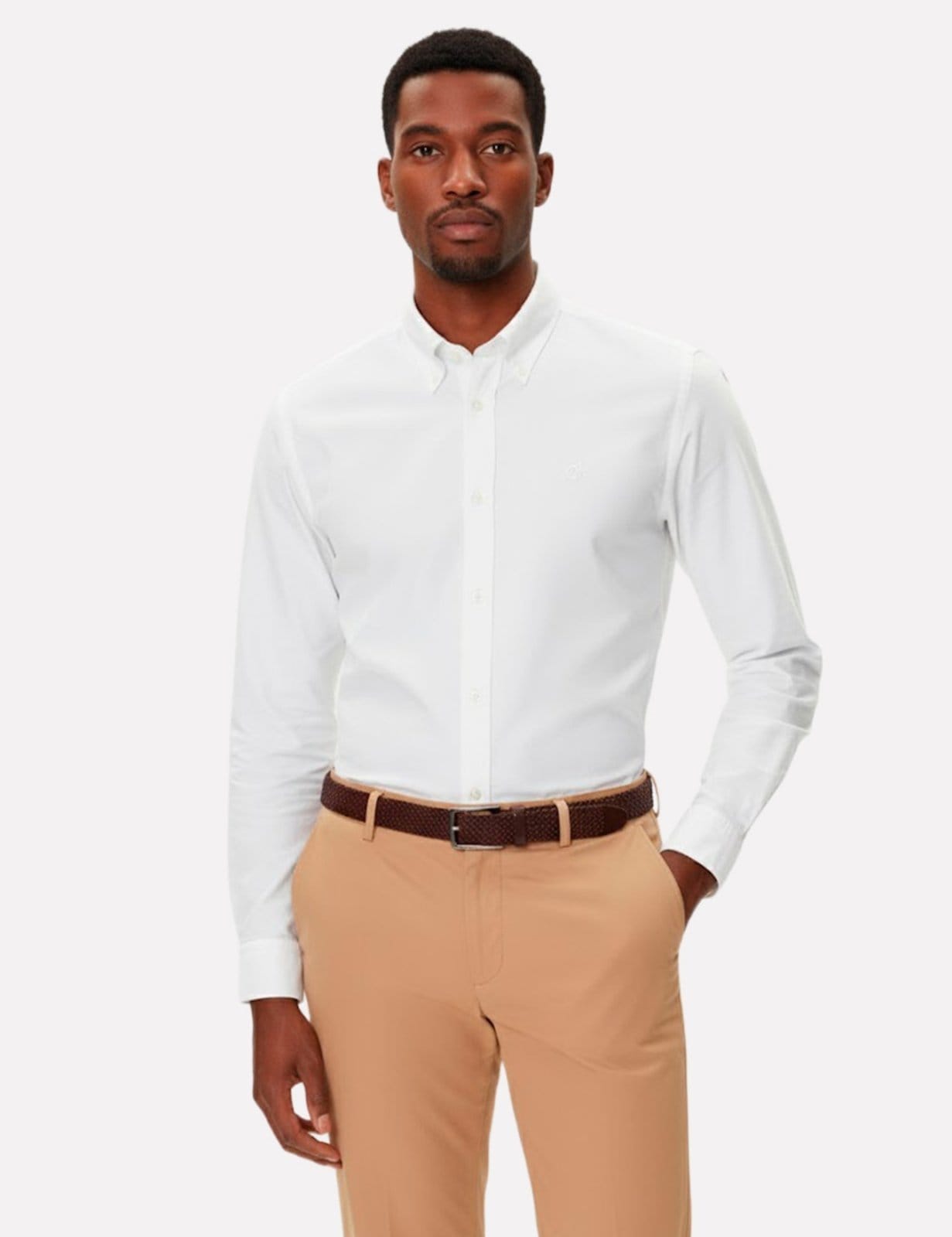 Camisa Hugo Boss Masculina Slim Fit H-ROAN-BD-E-C1-253 Branca