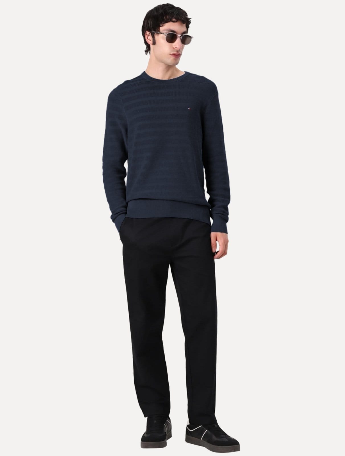 Suéter Tommy Jeans Masculino C-Neck Stripe Structured