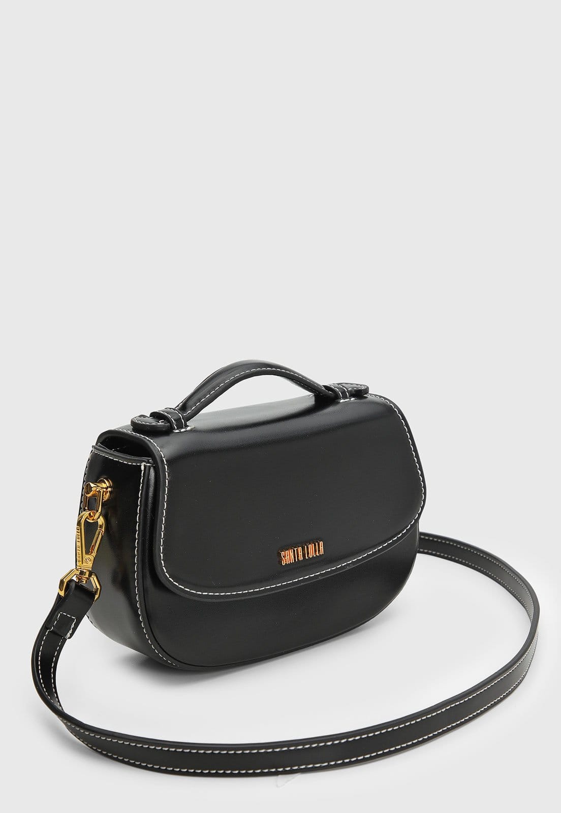 Vista 2 Bolsa Feminina Santa Lolla Média Estruturada Preta Santa Lolla preto