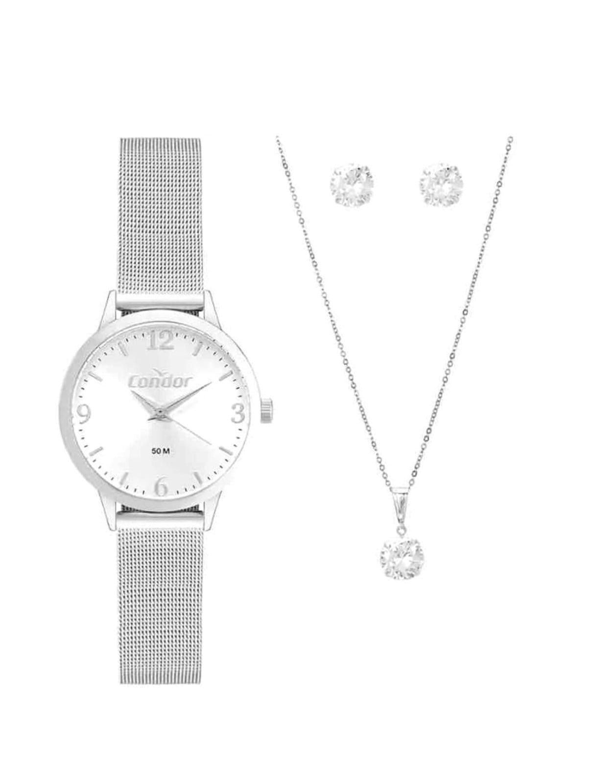 Vista principal Kit Relógio+Acessório Condor Feminino Prata Condor unico