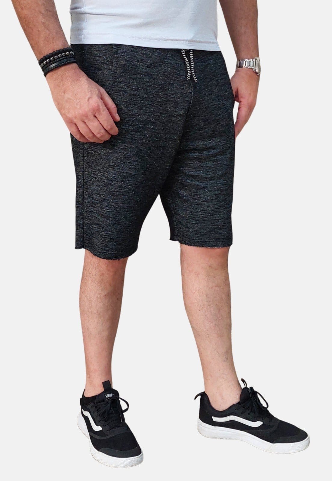 Vista 2 Bermuda Moletom Masculina Academia Boen Jeans Mescla BOEN JEANS preto