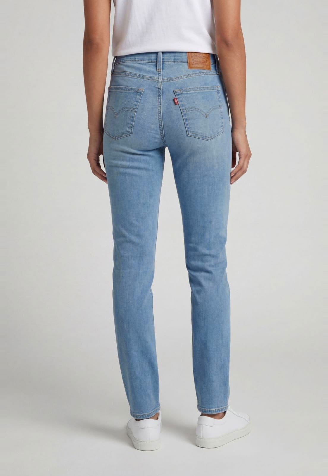 Vista 2 Calça Feminina Levis 724 High Rise Straight Levis azul