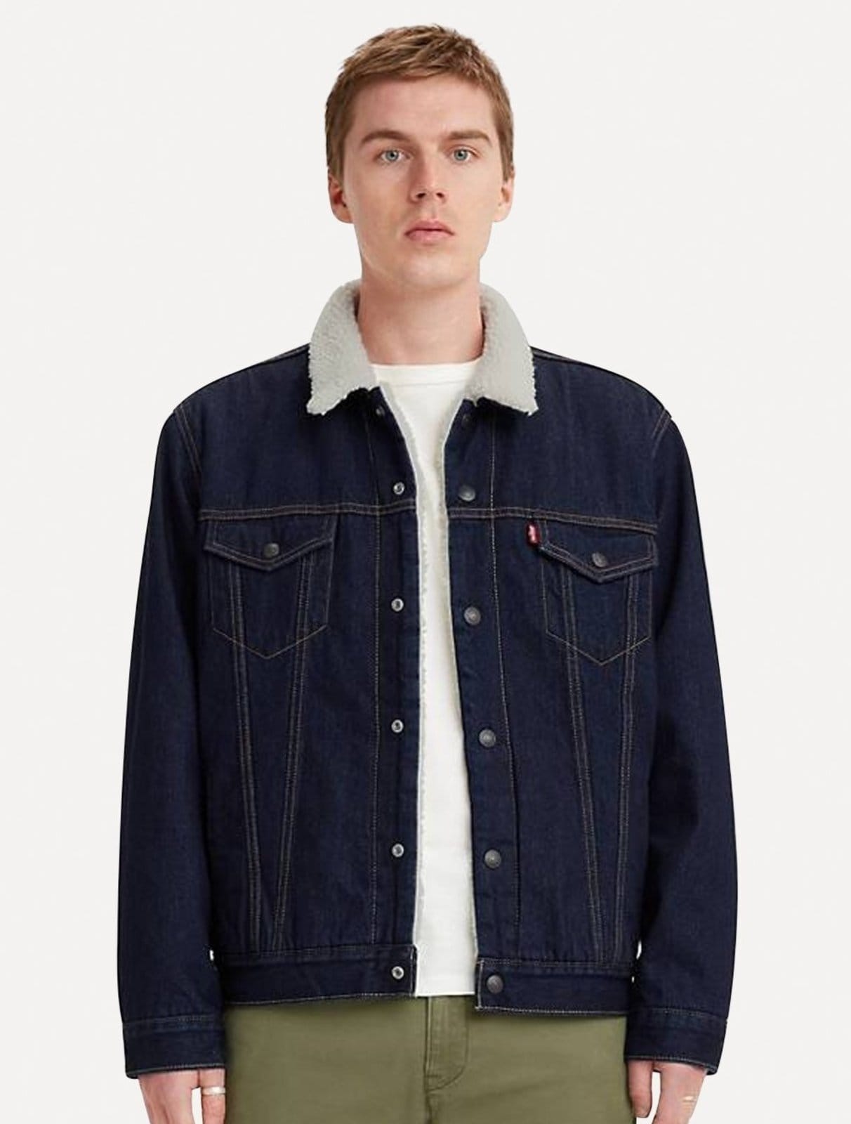 Jaqueta Levis Jeans Masculina Trucker Type 3 Sherpa Escuro