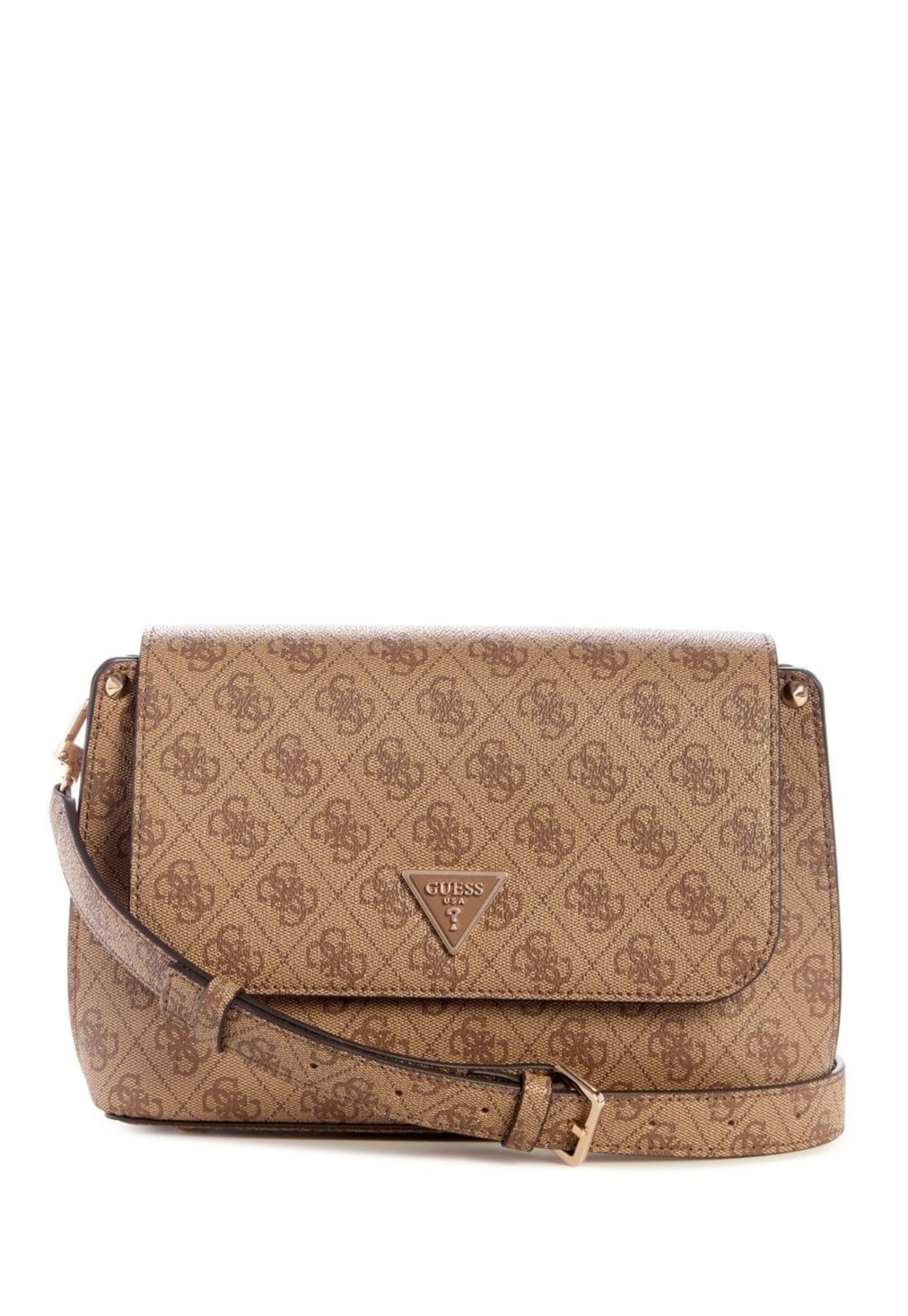 Bolsa Guess Meridian Ii Flap Crossbody Bege