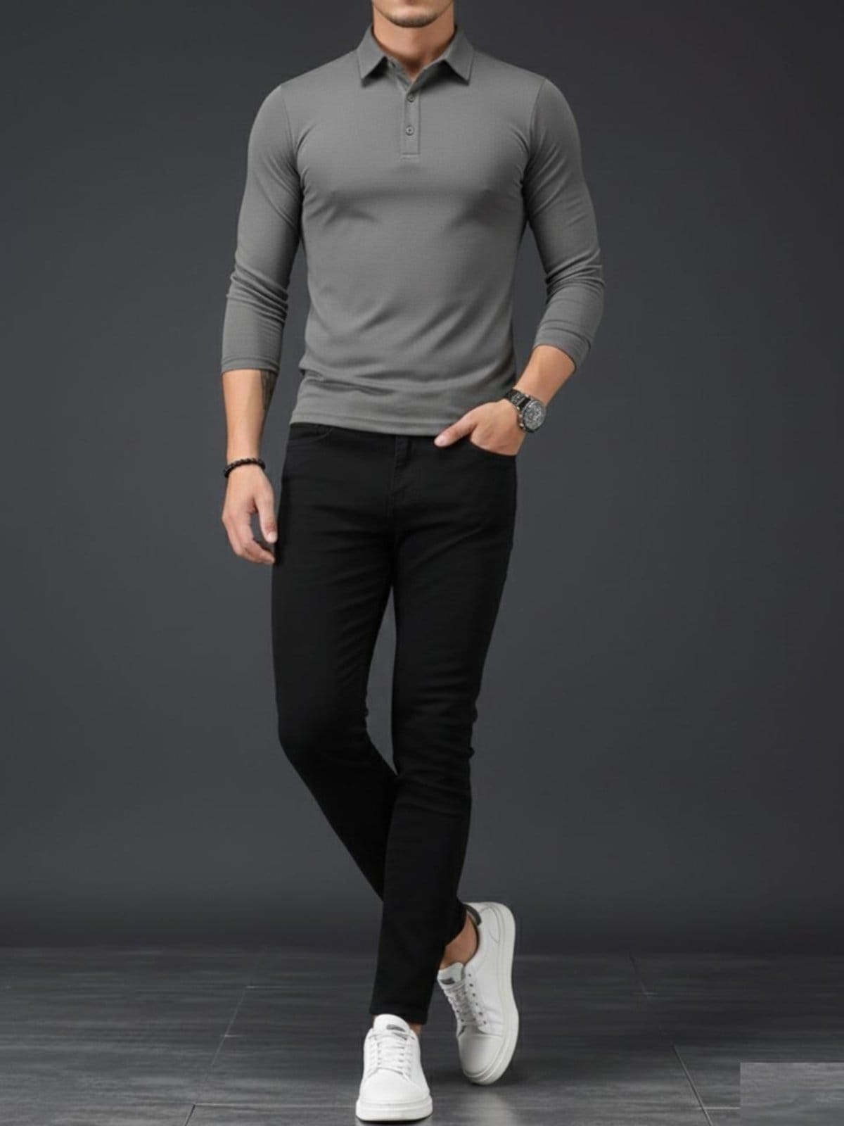 Calça Masculina de Sarja Sk Jeans com Confortável em Algodão Preta