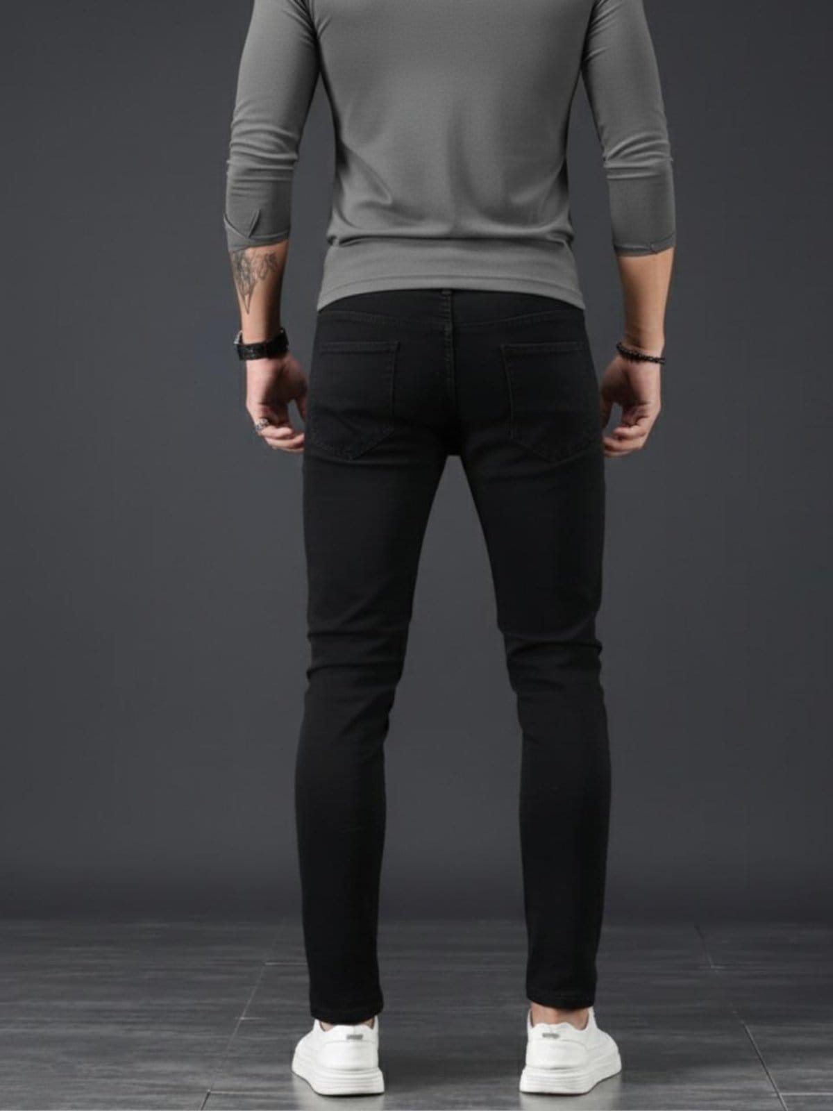 Vista 2 Calça Masculina de Sarja Sk Jeans com Confortável em Algodão Preta TEX JEANS preto