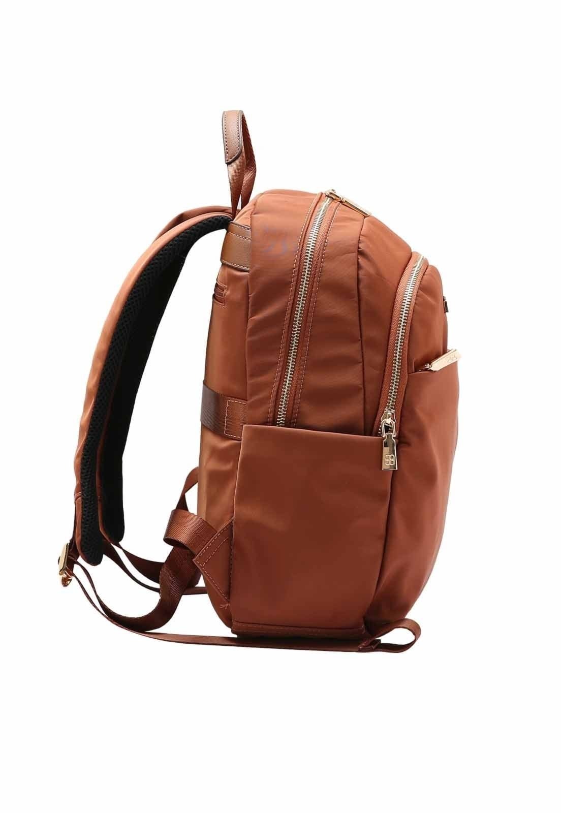 Vista 2 Mochila Feminina Chenson Original Twill Nylon Costas 8784939 Chenson bege