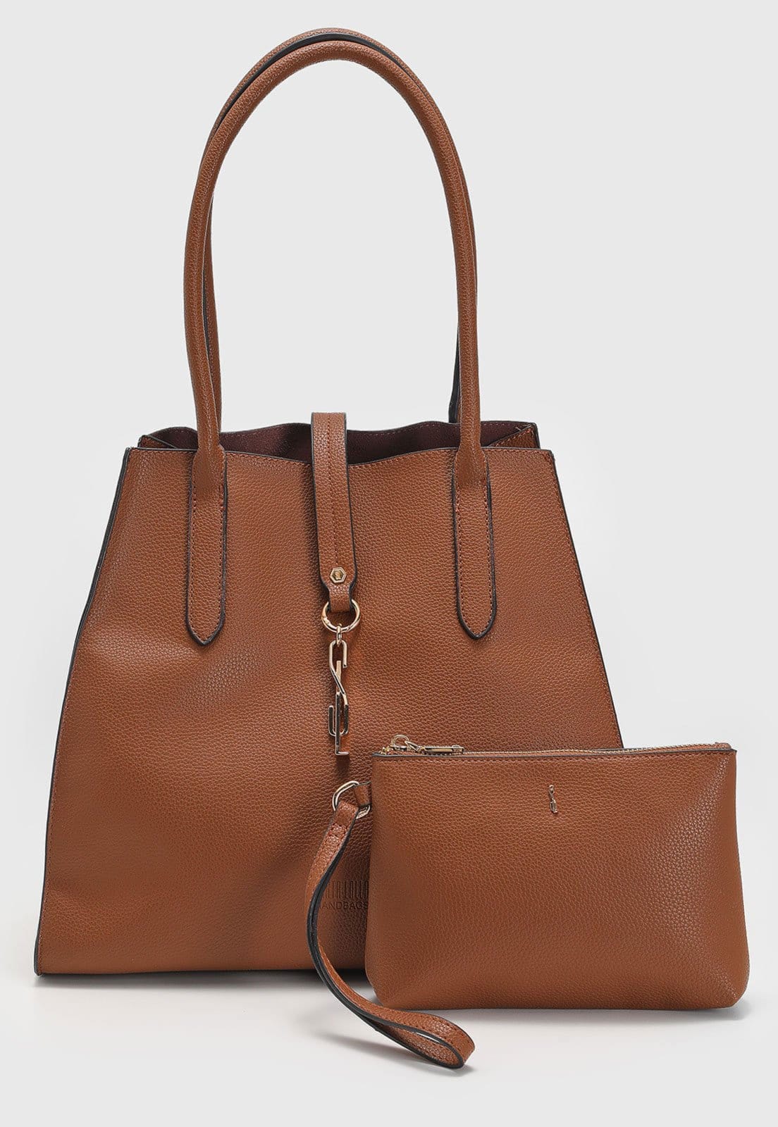 Vista 2 Kit Bolsa e Necessaire Feminina Santa Lolla Estruturada Santa Lolla caramelo