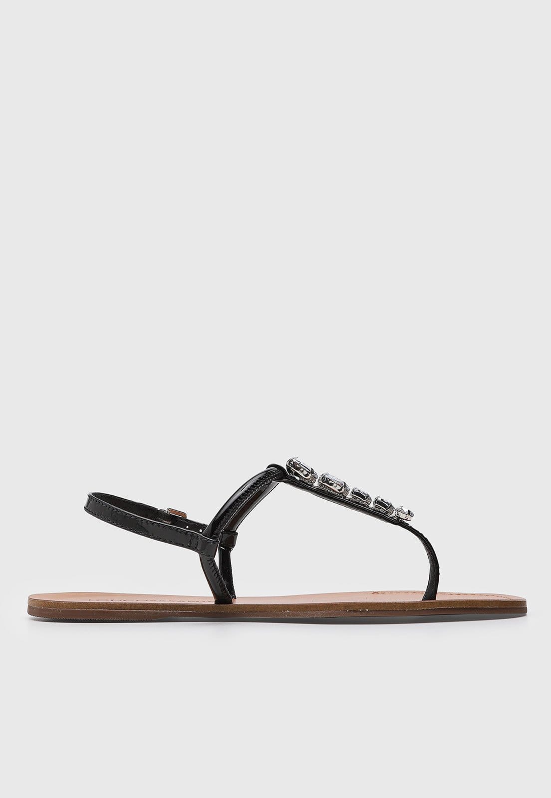 Vista 2 Rasteira Feminina Loucos e Santos Pedrarias Preta Loucos e Santos preto