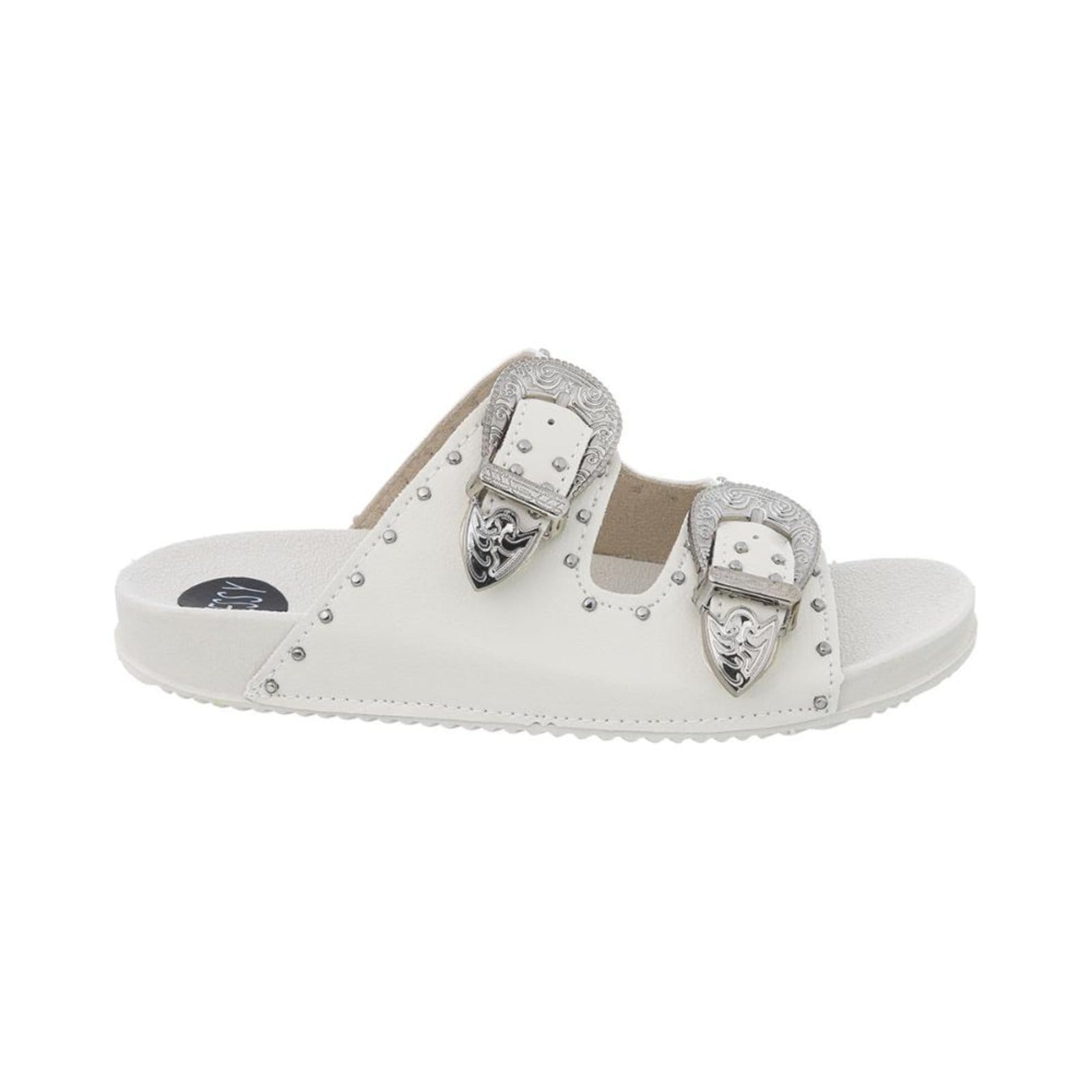 Vista 2 Sandália Papete Feminina Rasteirinha Fivelas Moda Original Off-white Stessy Shoes off-white white