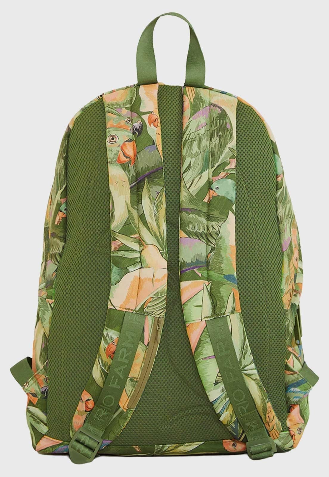 Vista 2 Mochila Feminina FARM Xodó Floresta de Pas Estampa FARM verde