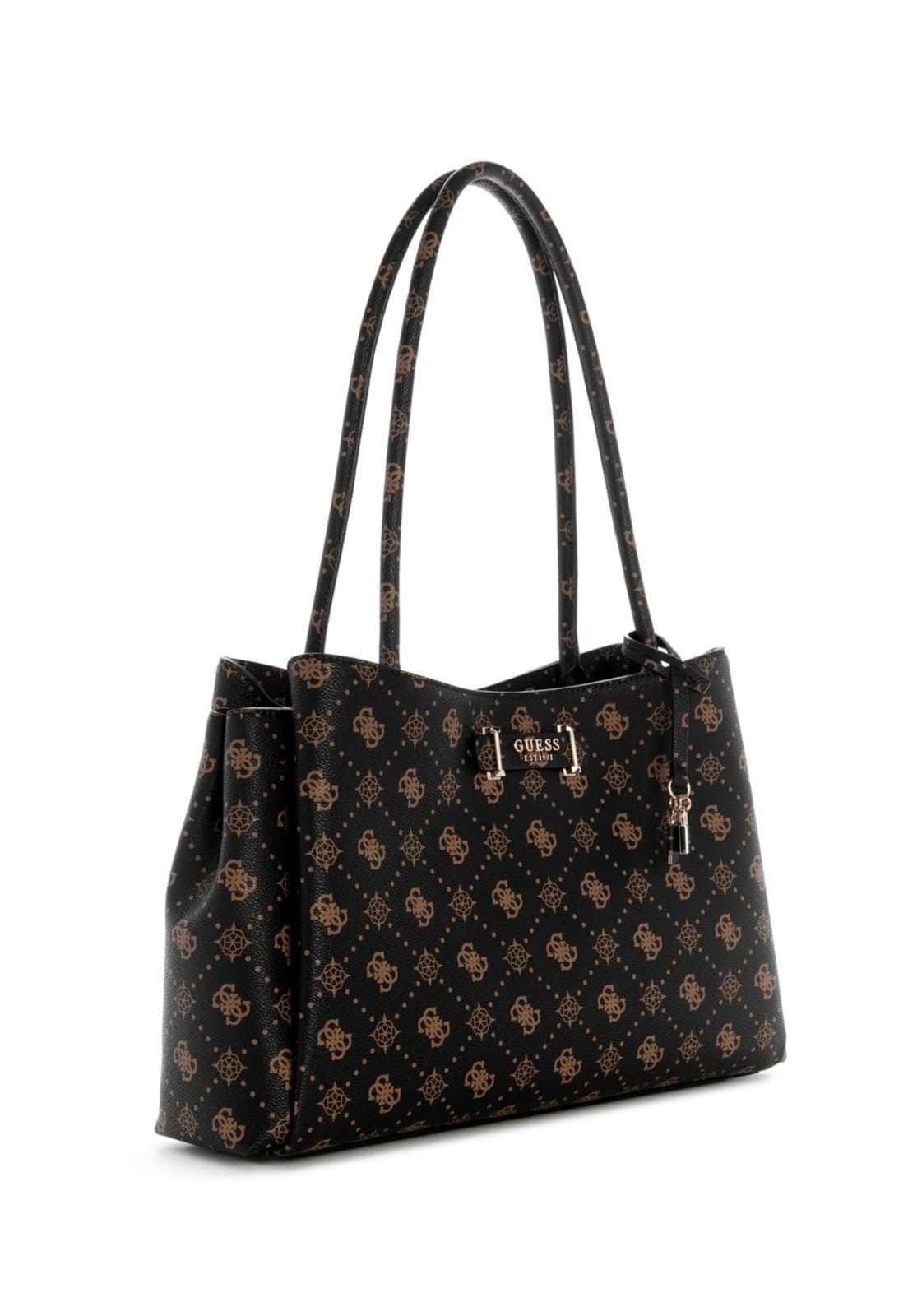 Vista 2 Bolsa Guess Carrie Logo Girlfriend Carryall Guess marrom