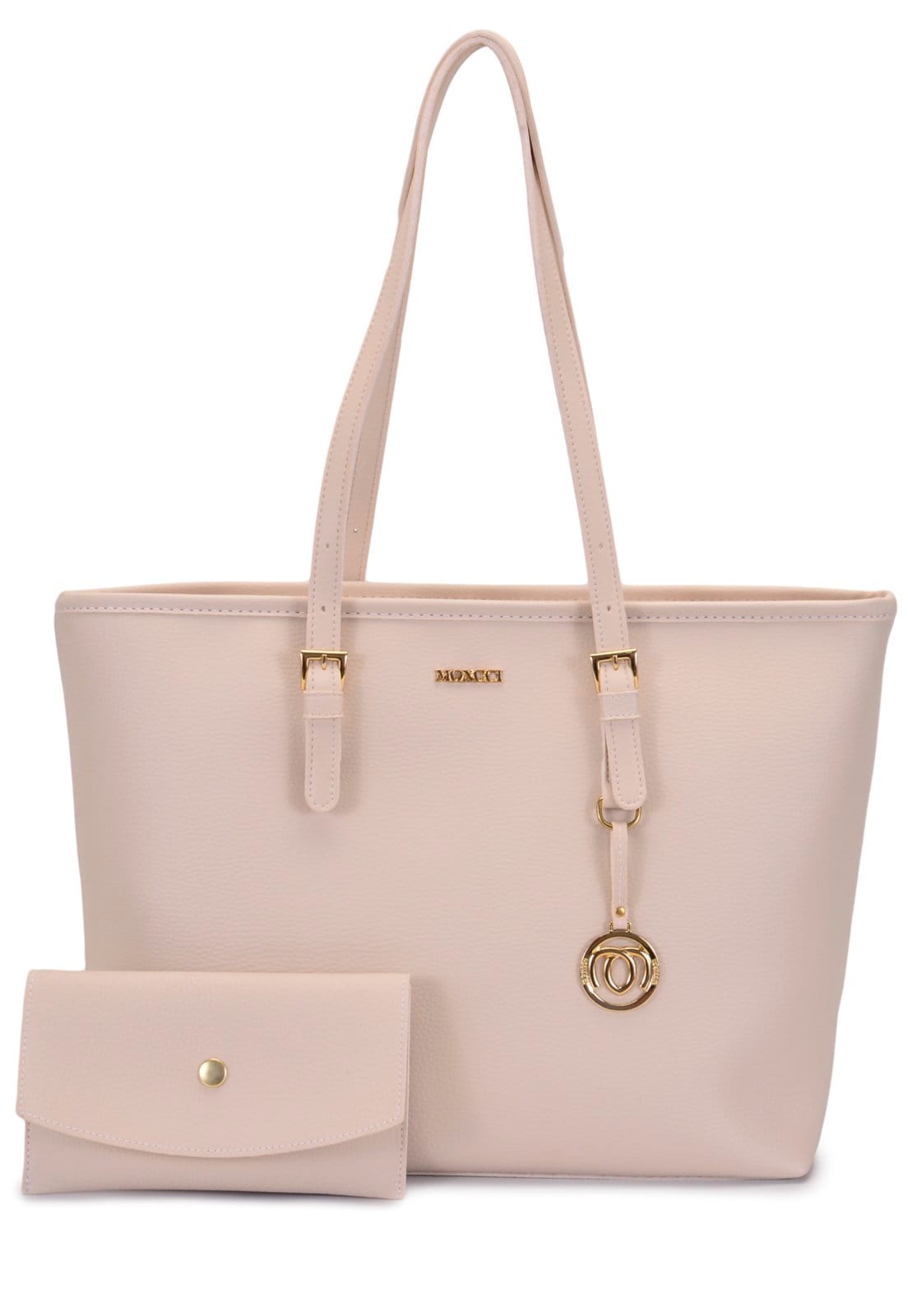 Vista principal Bolsa Sacola Grande Moncci Marfim MONCCI bege