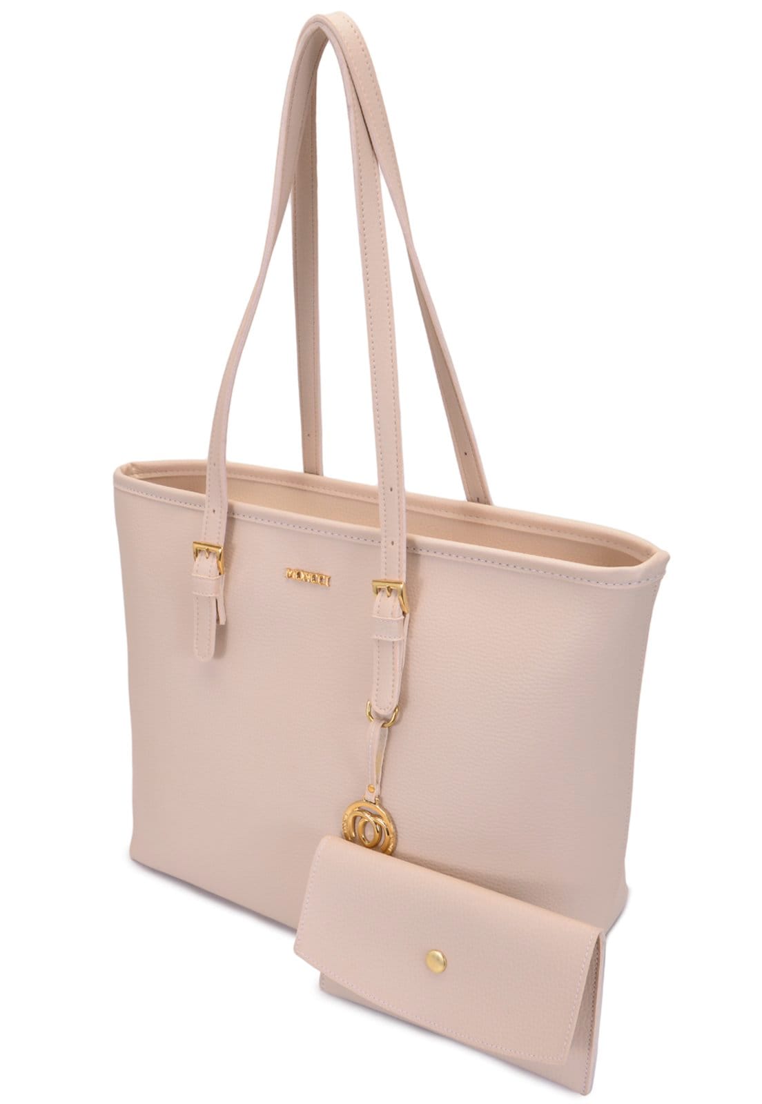 Vista 2 Bolsa Sacola Grande Moncci Marfim MONCCI bege