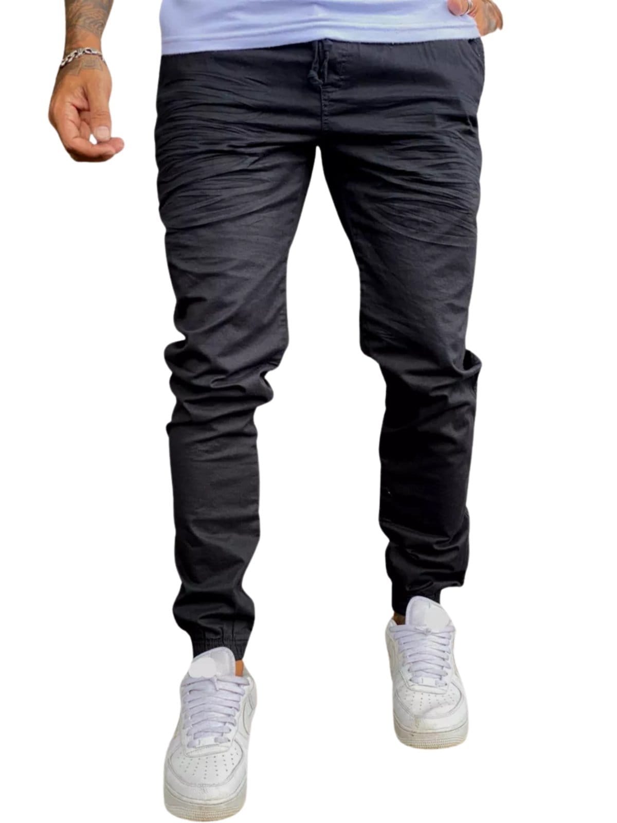 Calça Jogger Masculina Jeans Light com Elástico