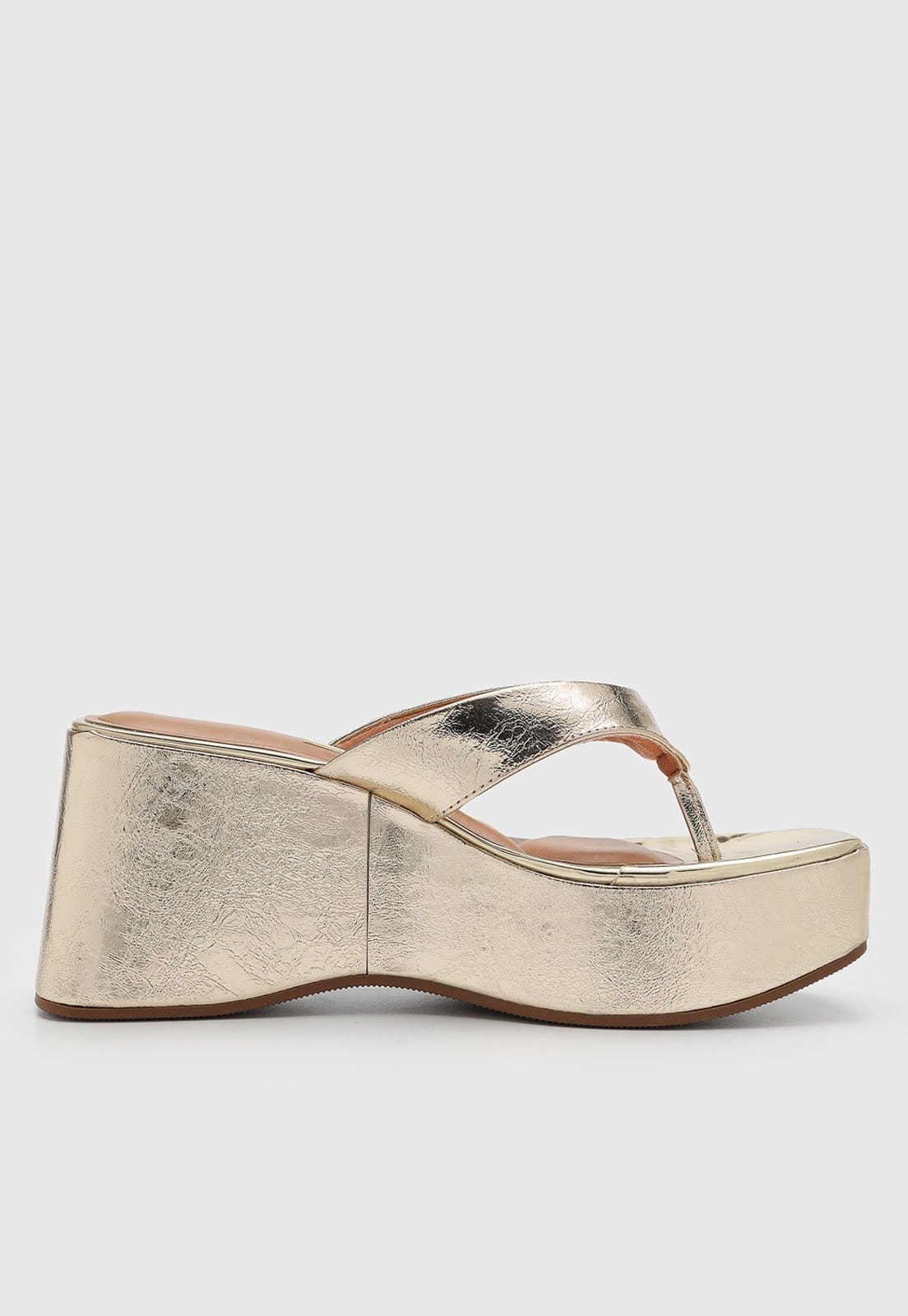 Vista 2 Sandália Feminina Vizzano Salto Anabela Dourada VIZZANO dourado