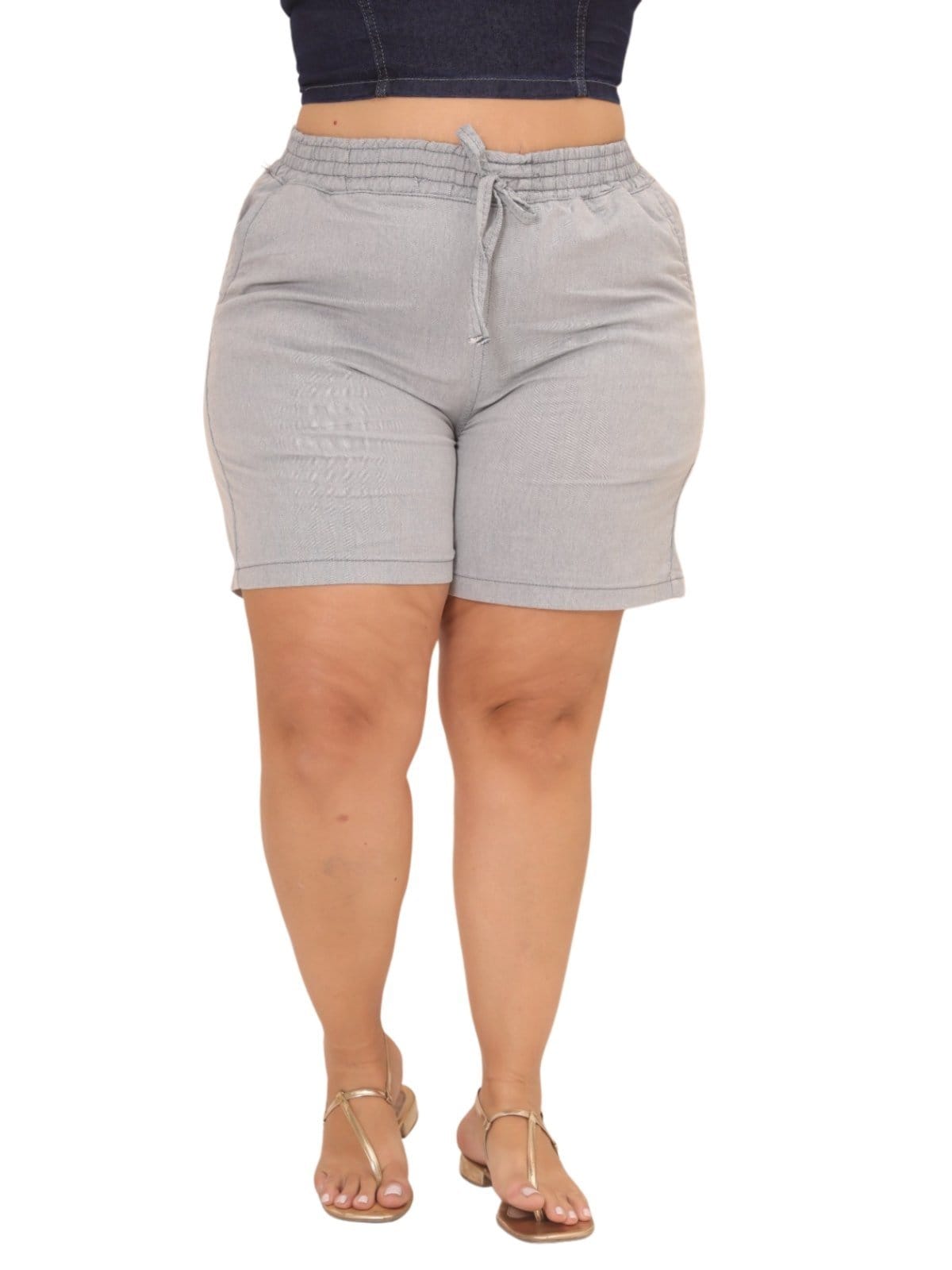 Short Feminina Jeans Light Jogger Stretch