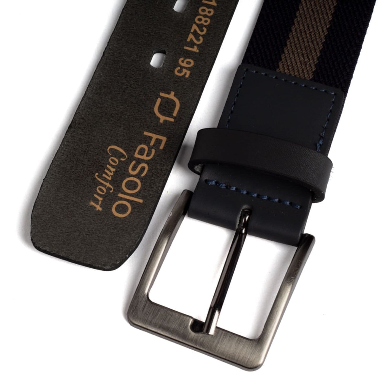 Cinto Masculino Elastico Com Ponteira De Couro Fasolo G188221 - 2