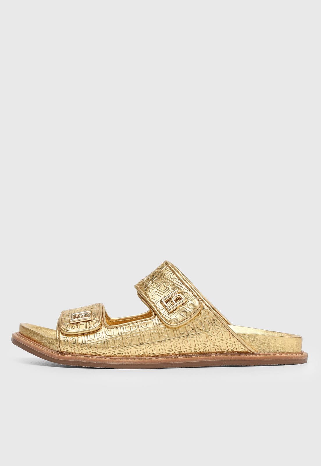 Rasteira Feminina Lança Perfume Monograma Dourada