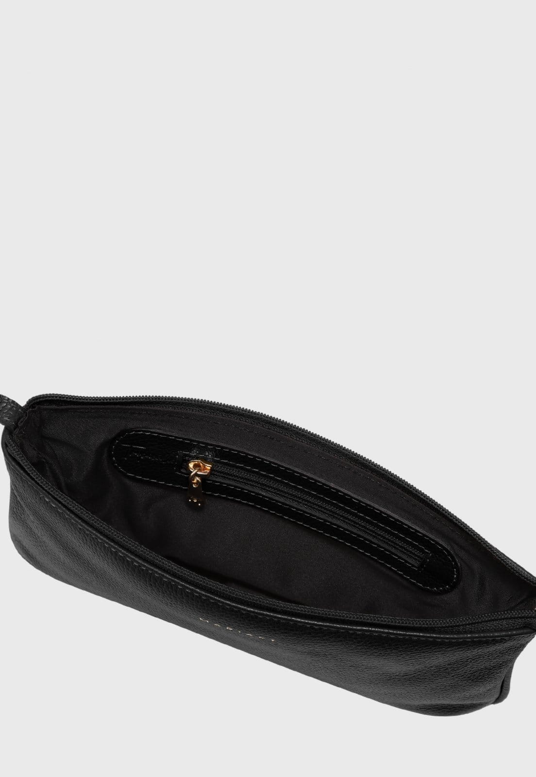 Vista 2 Bolsa Transversal de Couro Mariart Caipirinha Preta Mariart preto