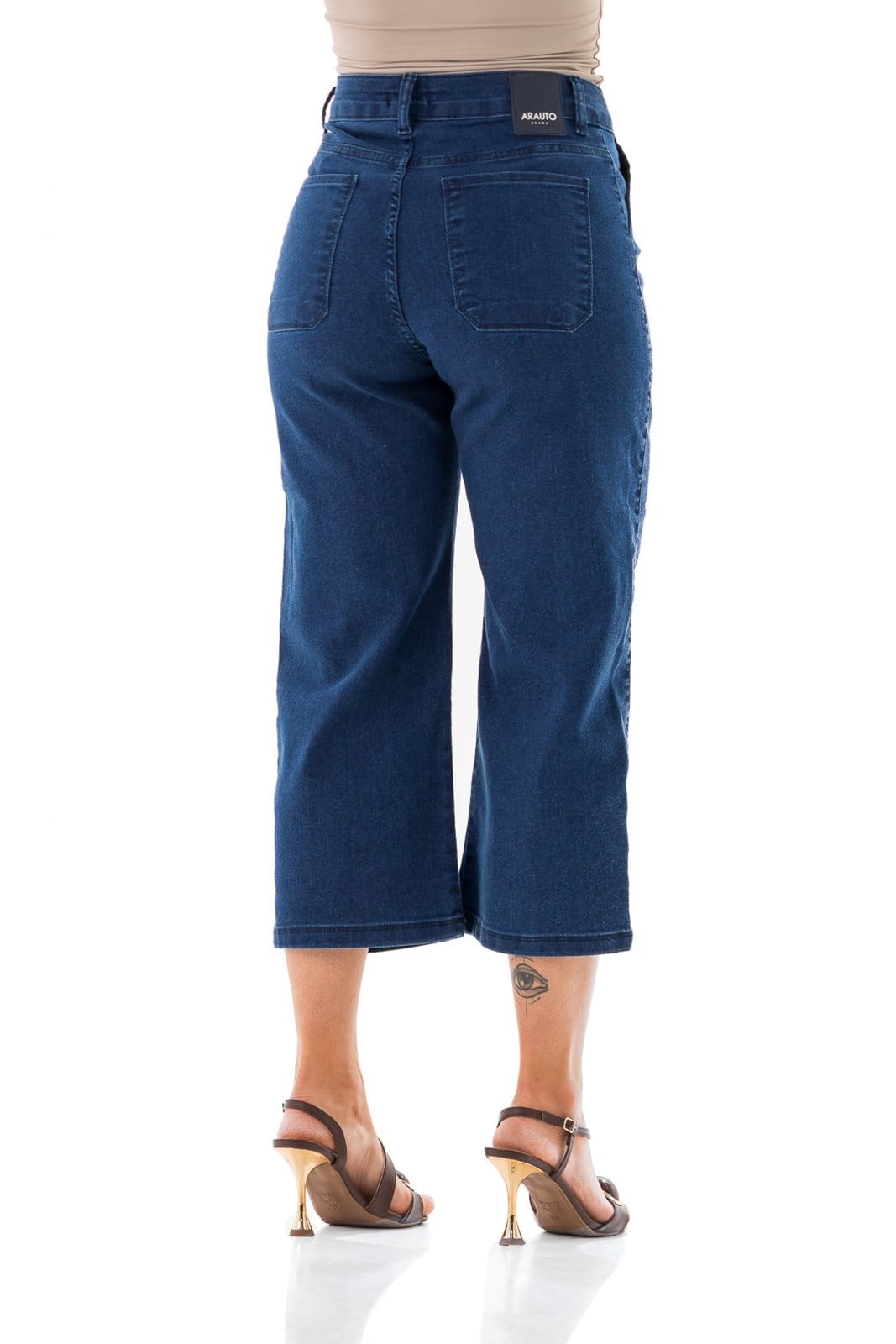 Vista 2 Pantacourt Jeans Feminina Arauto Slim ARAUTO JEANS azul marinho