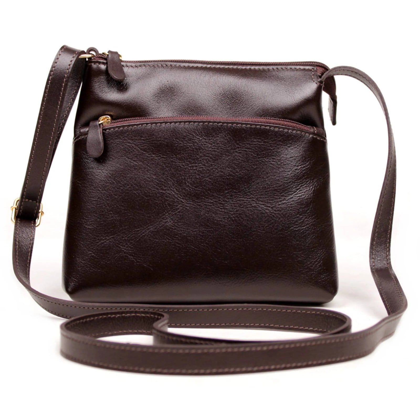 Vista 2 Bolsa Transversal em Couro Artlux - CAFE Artlux marrom