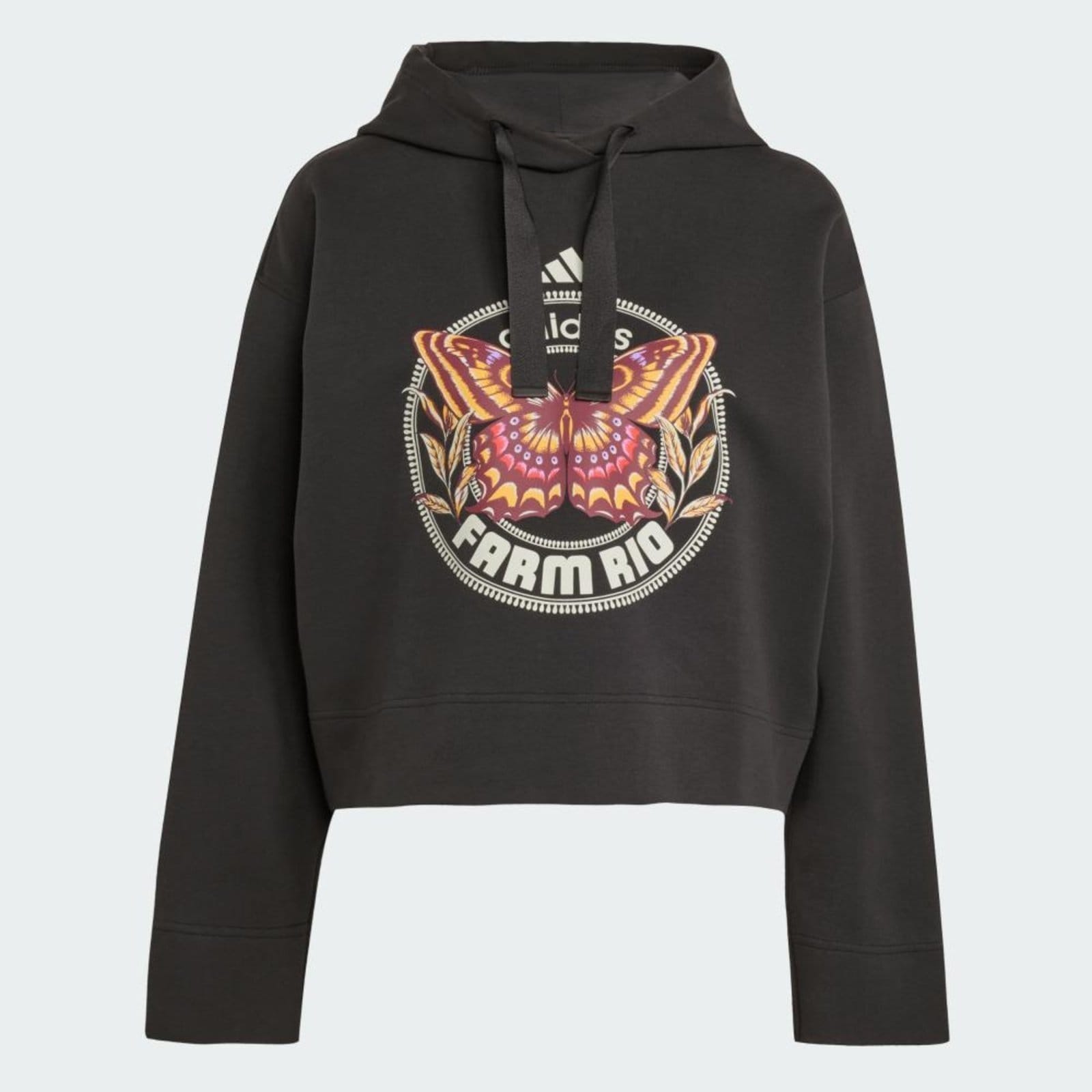 Vista 2 Blusa de moletom com capuz adidas X Farm adidas Sportswear Adidas preto