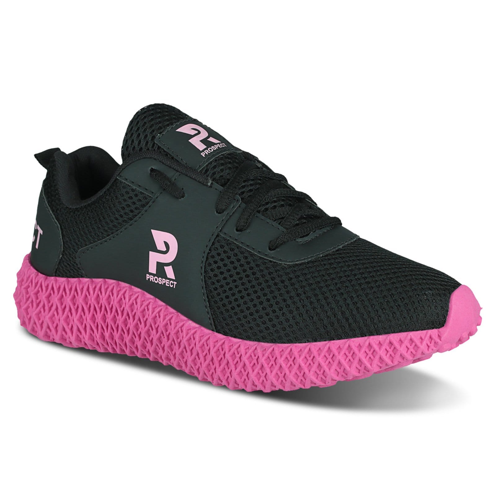 Vista 2 Tênis Prospect Fly Feminino Academia Treino Running Rosa Lavini Shoes preto/rosa rosa